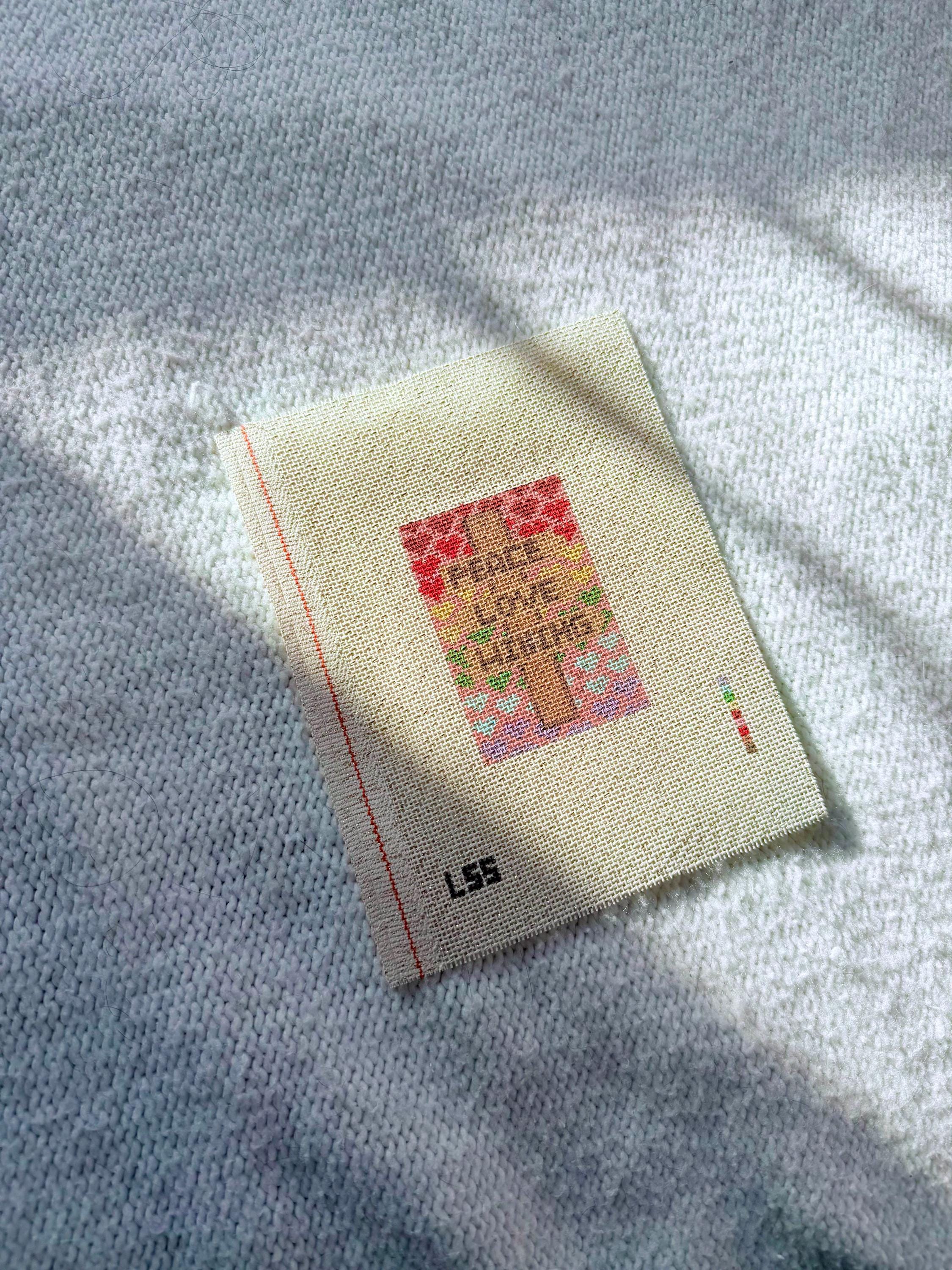 Peace Love Hiking Rainbow 18 Mesh Needlepoint Canvas | Summer Camping and Trail inspired