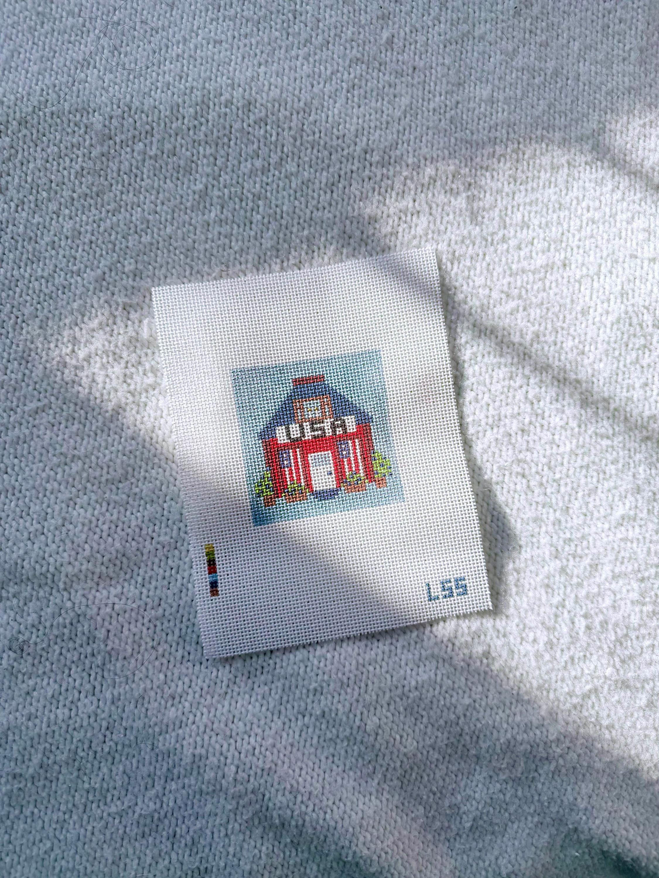 Mini USA/Fourth of July House Canvas 18 mesh | Hand Painted Beginner Project