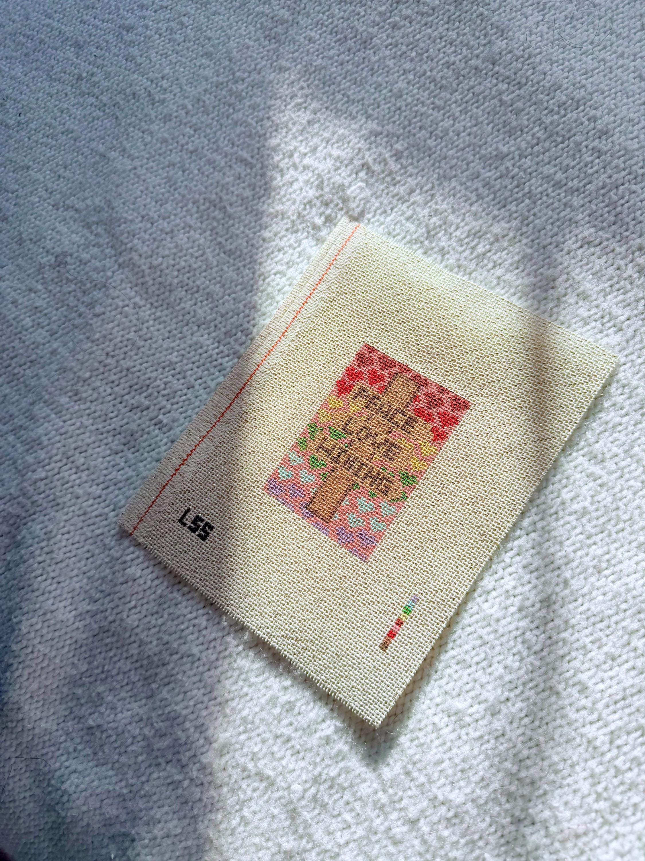 Peace Love Hiking Rainbow 18 Mesh Needlepoint Canvas | Summer Camping and Trail inspired