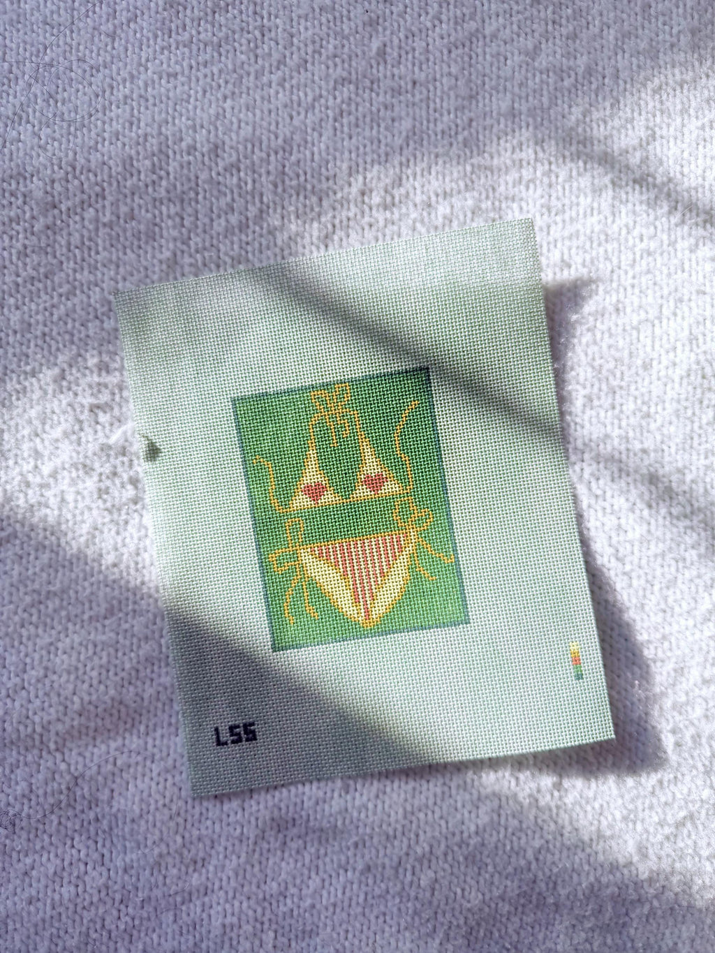 Green and Yellow Bikini So Tini 18 Mesh Needlepoint Canvas | Summer Beach Needlepoint Canvas