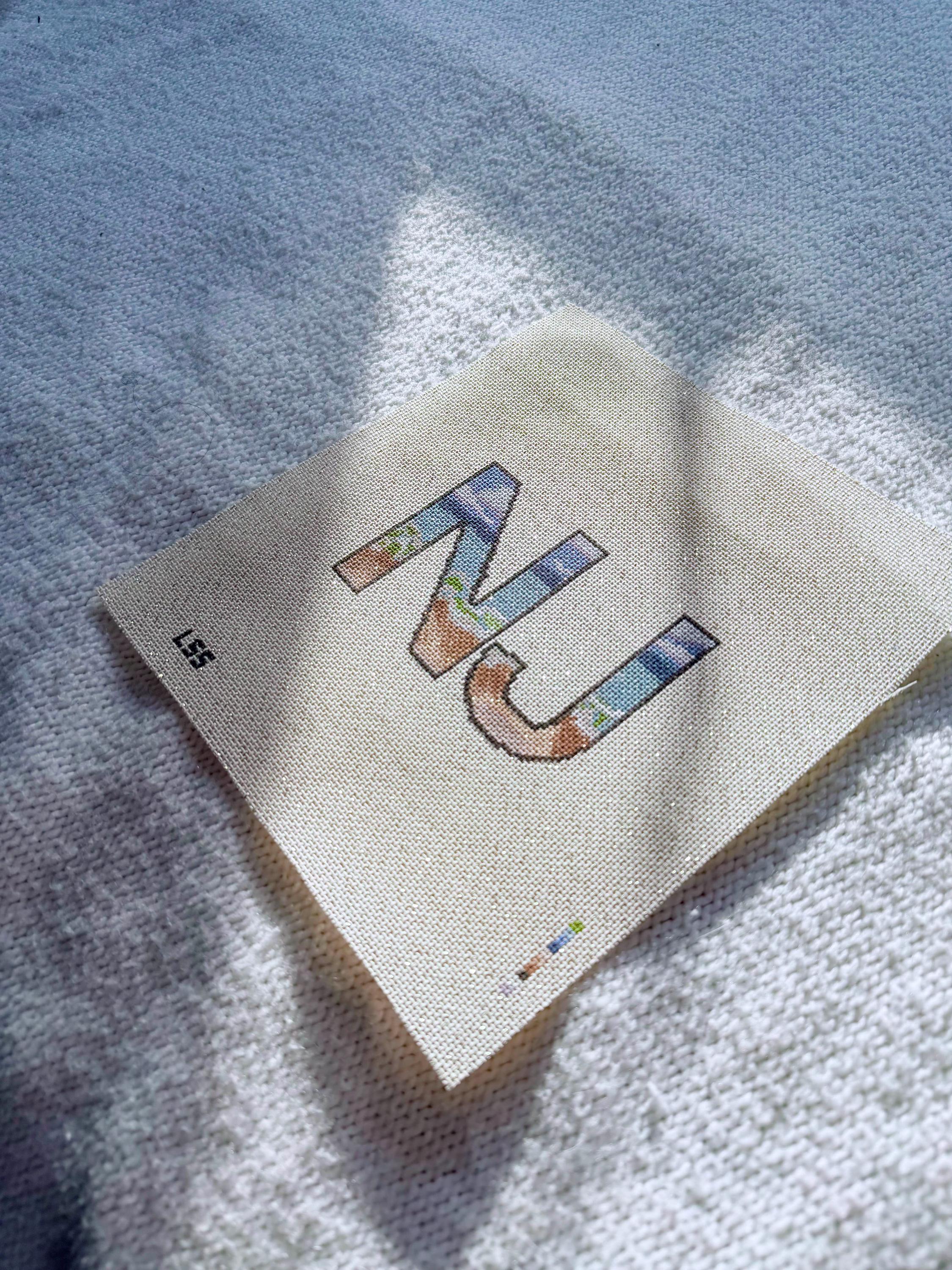NJ Beach Needlepoint Canvas | New Jersey Beach themed Hand Painted 13 or 18 Mesh Canvas