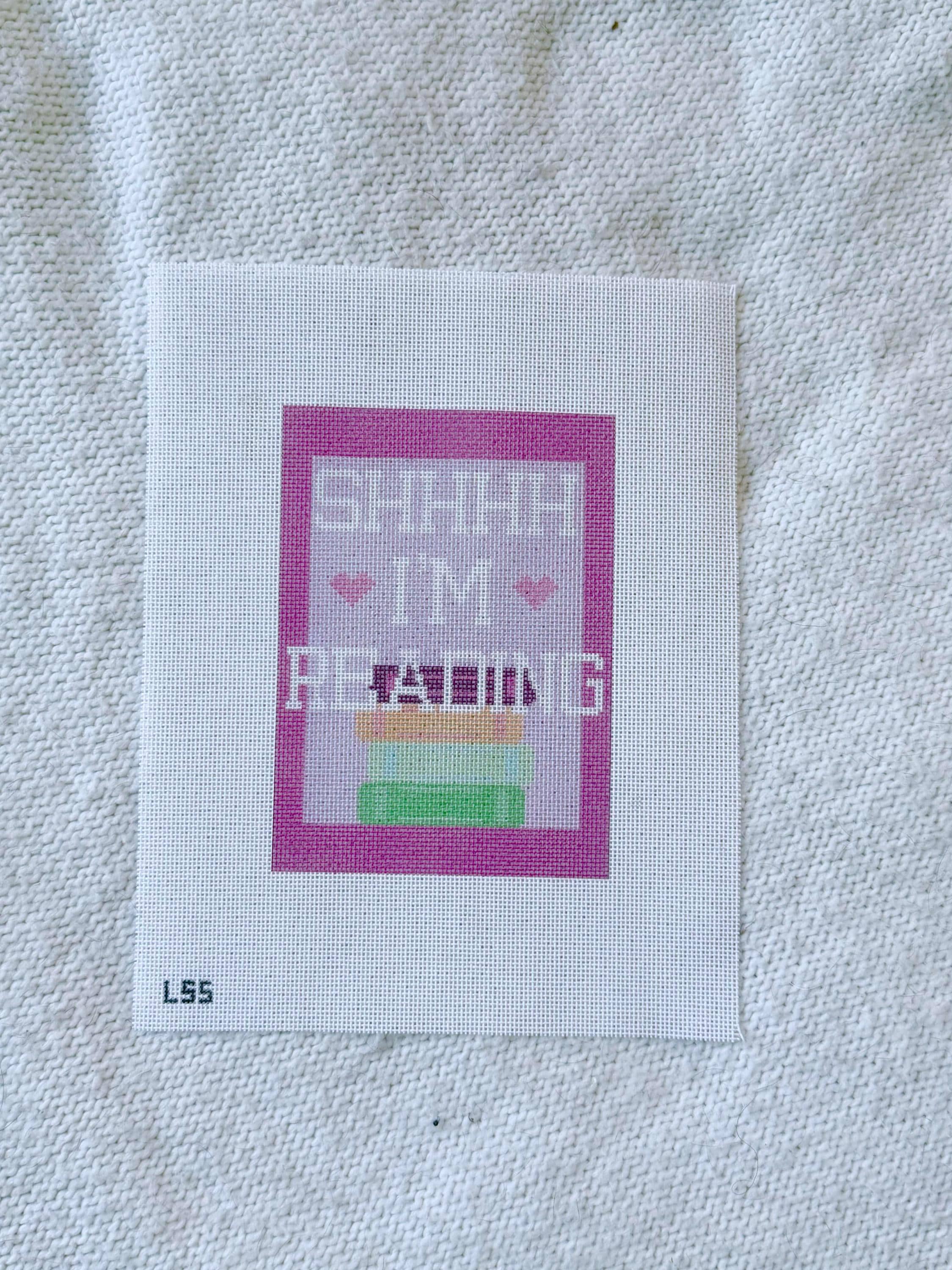 Shhh, I'm Reading Needlepoint Canvas | Kindle Case, Bookish Needlepoint