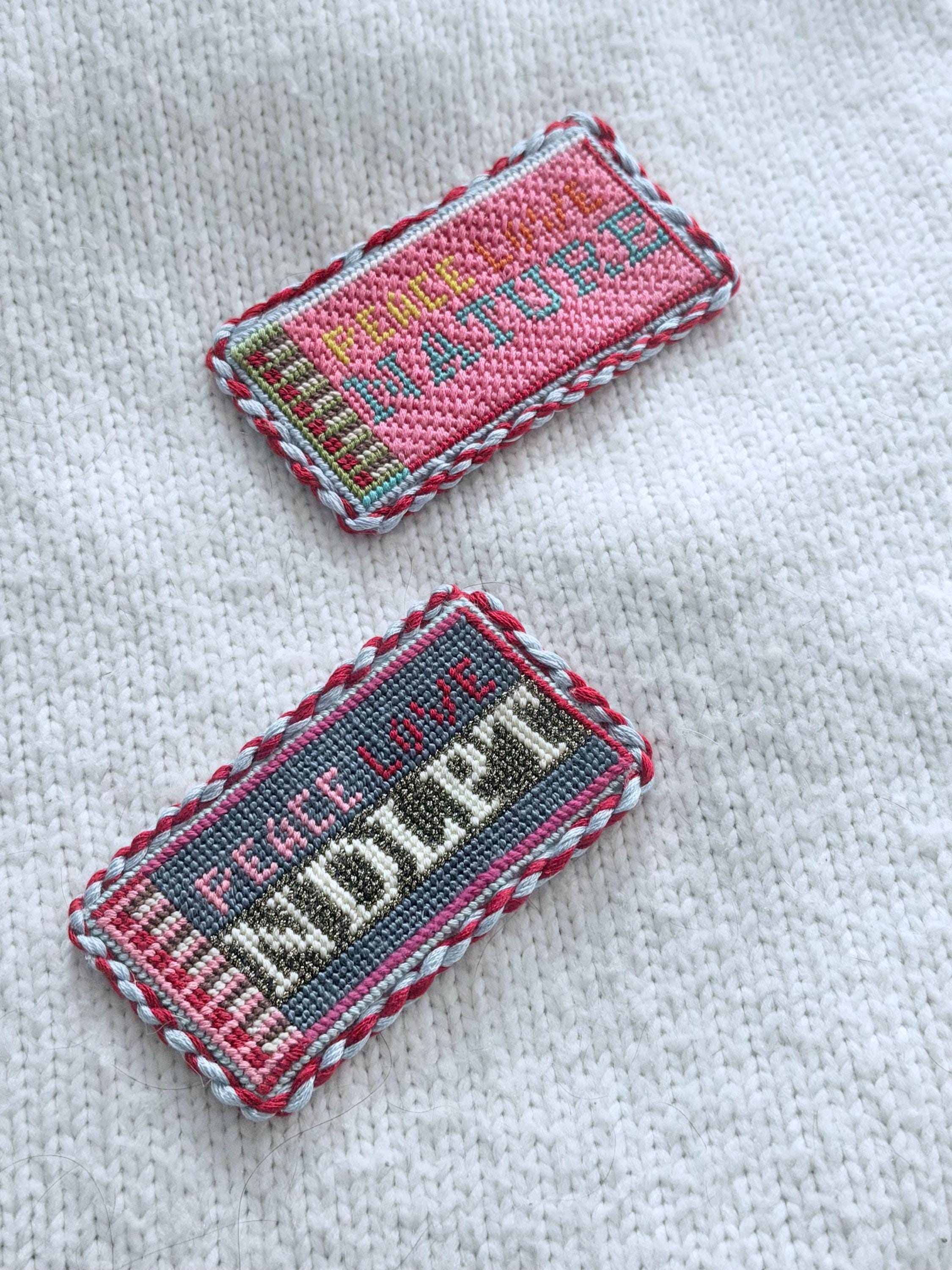 Peace Love Hiking Matchbox Needlepoint Canvas 18 mesh