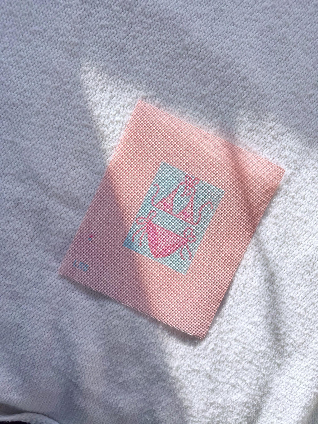 Pink Bikini Needlepoint Canvas | Summer Beach Stitching Kit (Digital Chart)