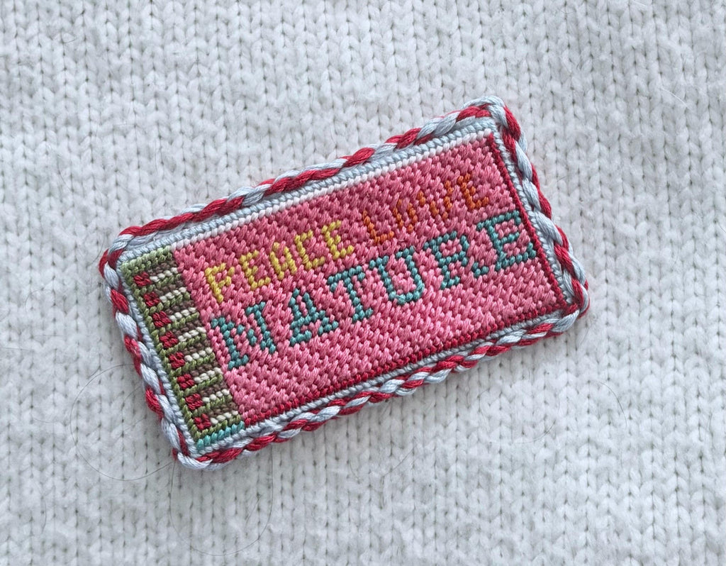Peace Love Nature Matchbox Needlepoint Canvas on 18 mesh | HandPainted