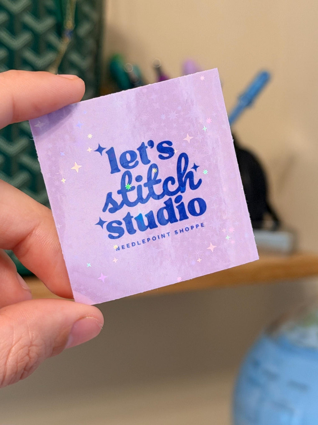 Support The Artist | Holographic Shop Sticker - Lets Stitch Studio