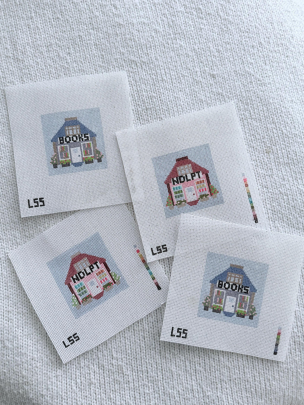 Mini Needlepoint Shop Canvas 18 Mesh, Hand Painted Needlepoint, Craft Lover Gift, Stitching Studio Design, Beginner Needlepoint