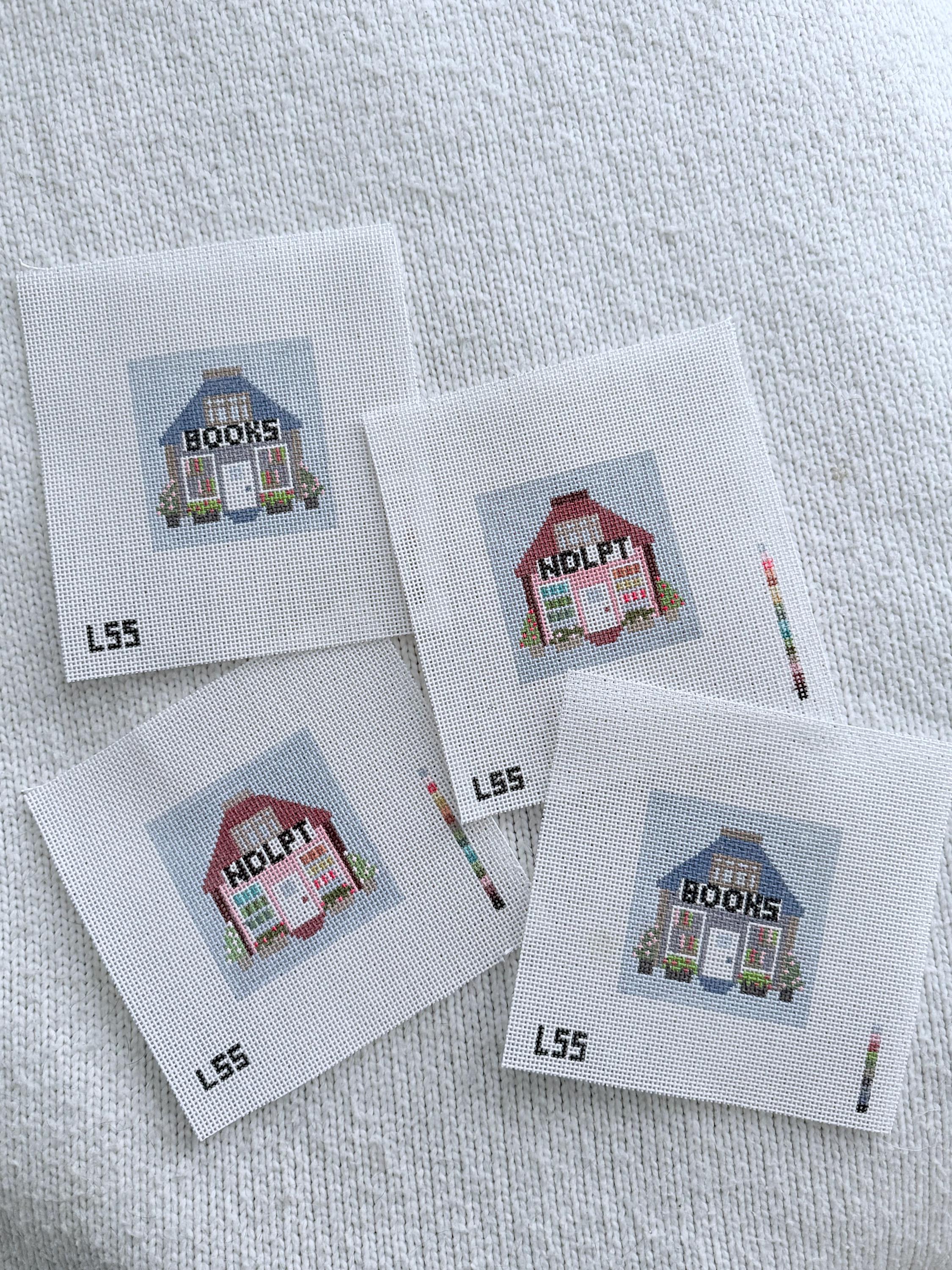 Mini Needlepoint Shop Canvas 18 Mesh, Hand Painted Needlepoint, Craft Lover Gift, Stitching Studio Design, Beginner Needlepoint
