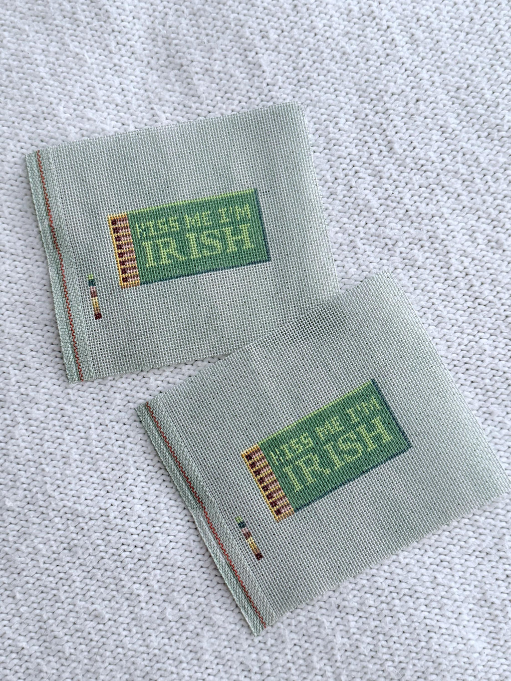 Kiss Me I’m Irish Matchbox Needlepoint Canvas on 18 mesh | HandPainted St Patrick’s Day