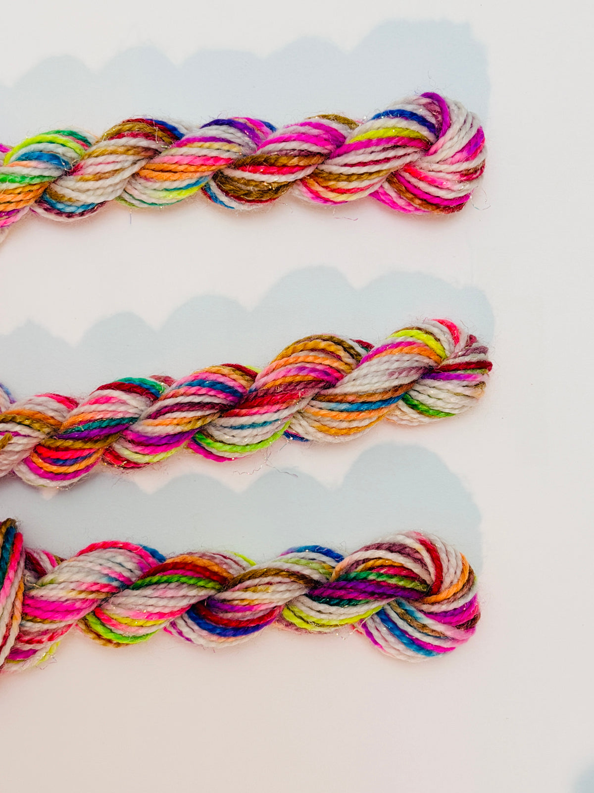 Rainbow Sparkly Merino Wool Thread