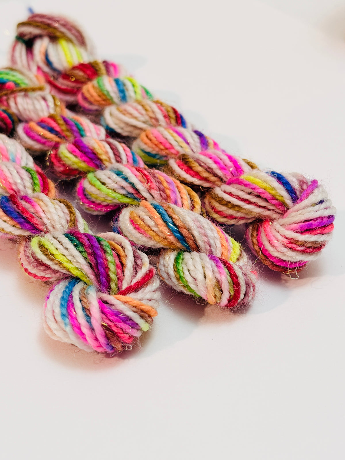 Rainbow Sparkly Merino Wool Thread