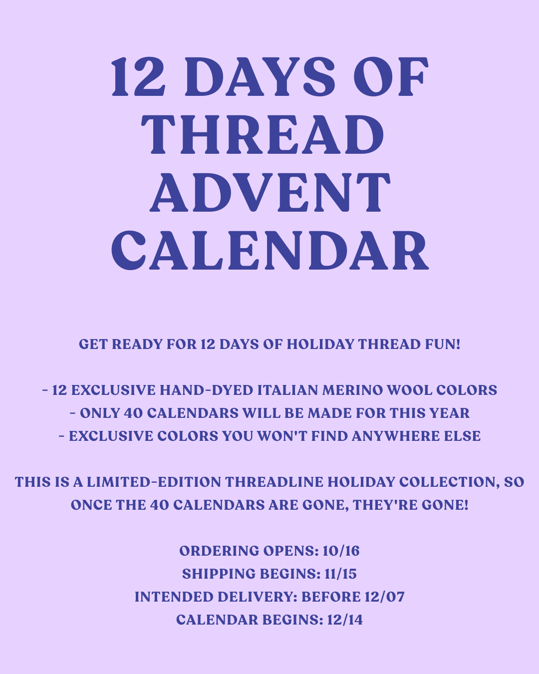 12 Days of Thread Advent Calendar