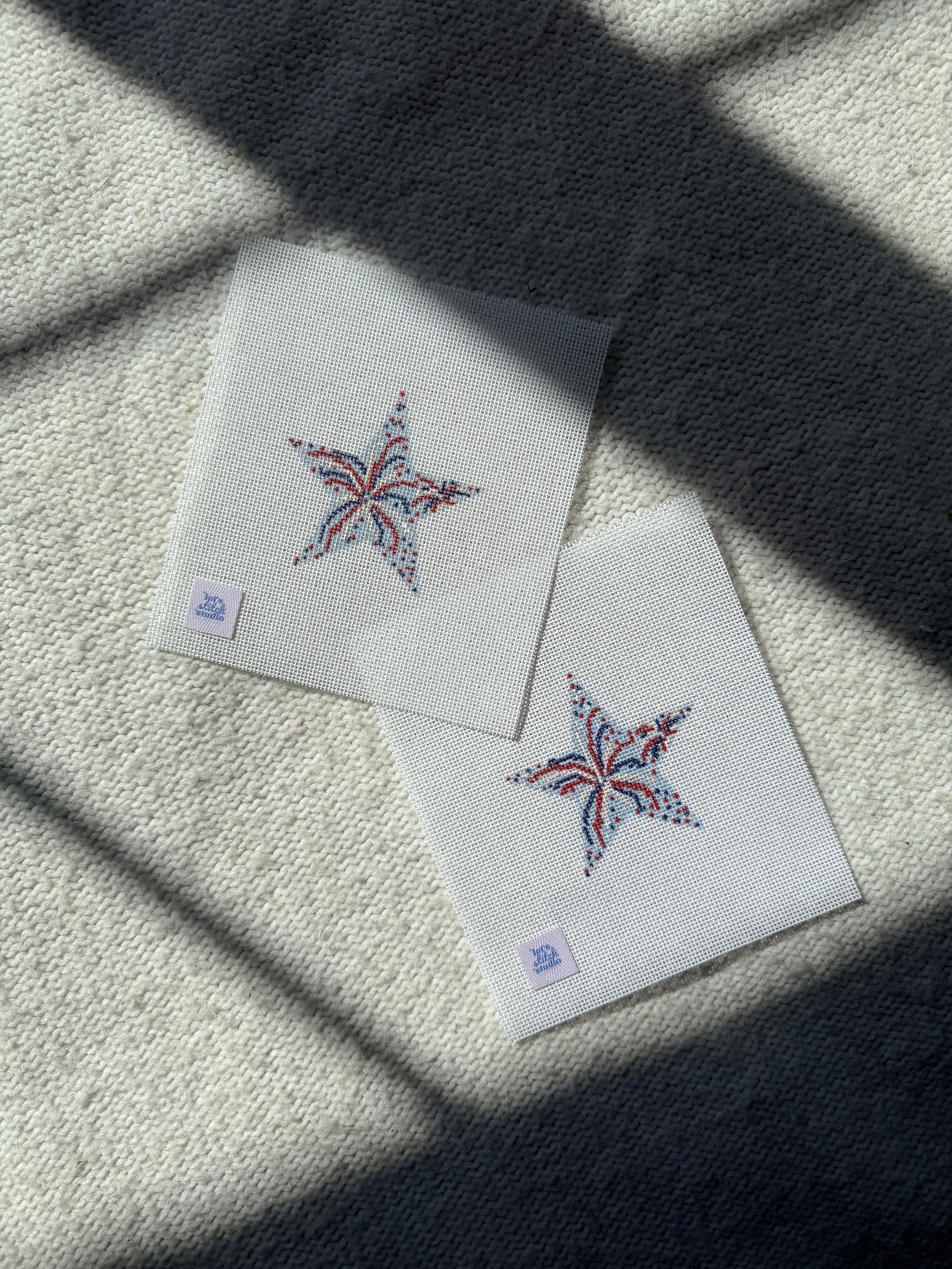 USA/ 4th of July Firework Star Needlepoint Canvas | 13 or 18 Mesh Beginner Canvas