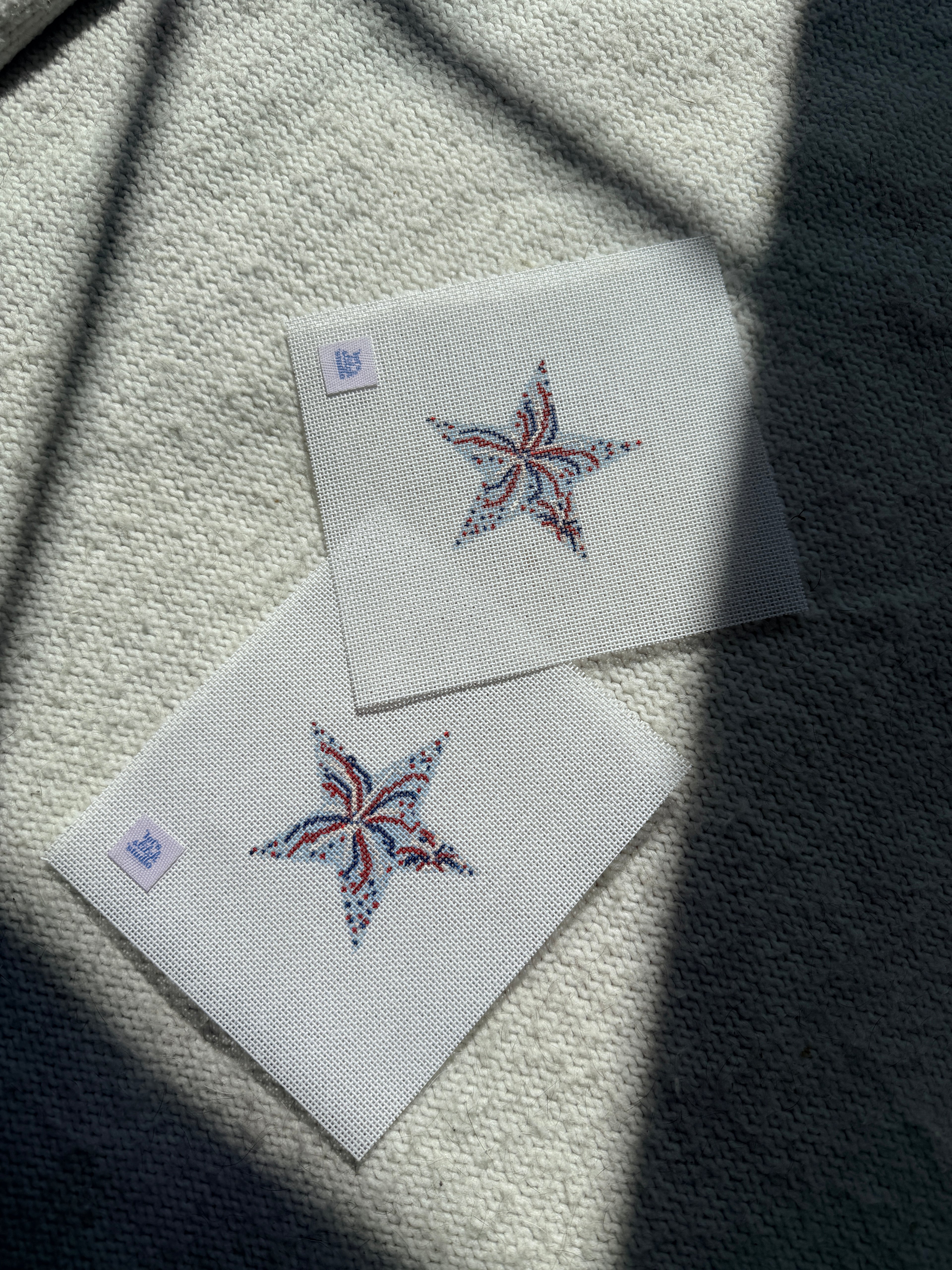 USA/ 4th of July Firework Star Needlepoint Canvas | 13 or 18 Mesh Beginner Canvas