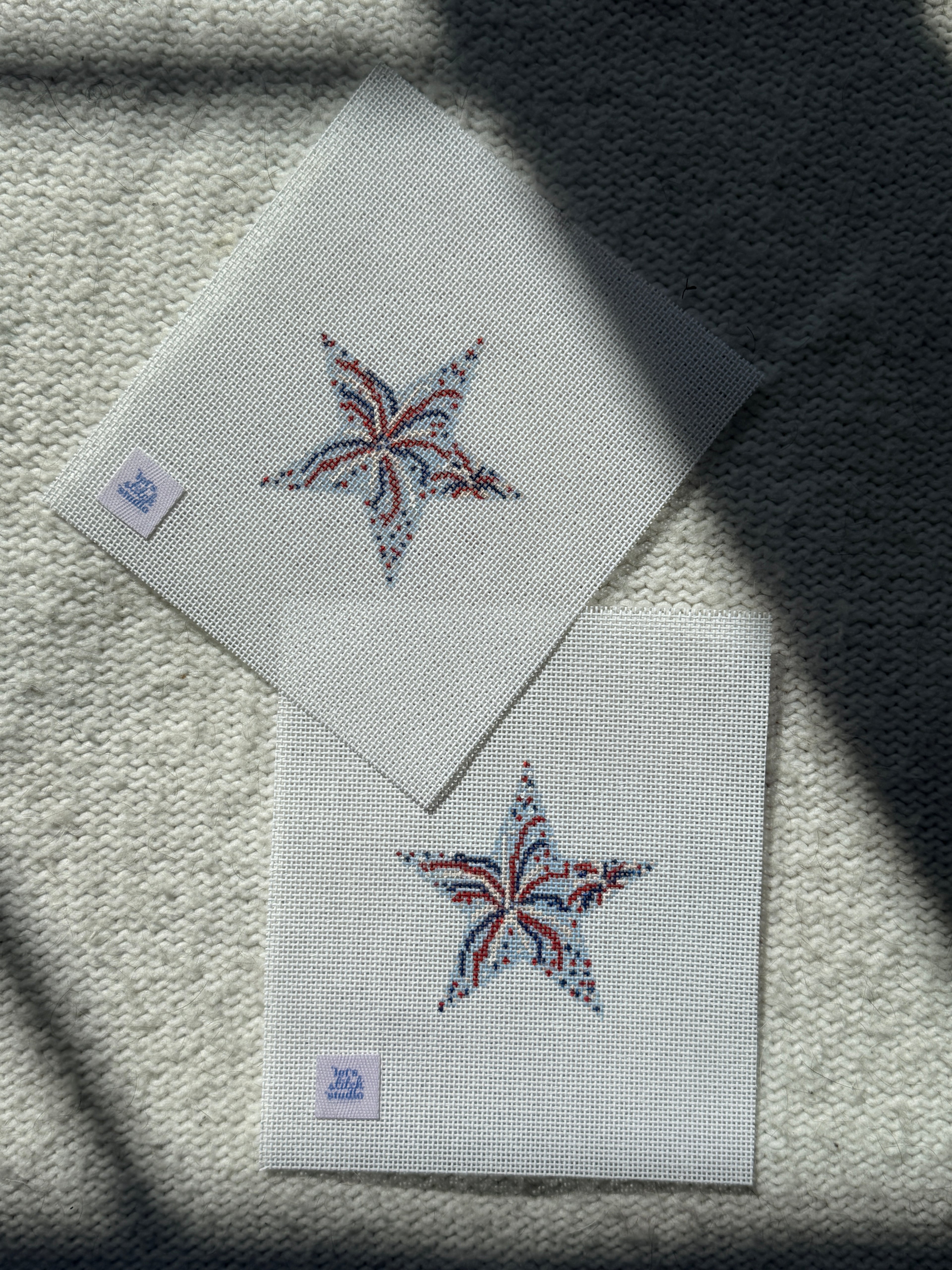 USA/ 4th of July Firework Star Needlepoint Canvas | 13 or 18 Mesh Beginner Canvas