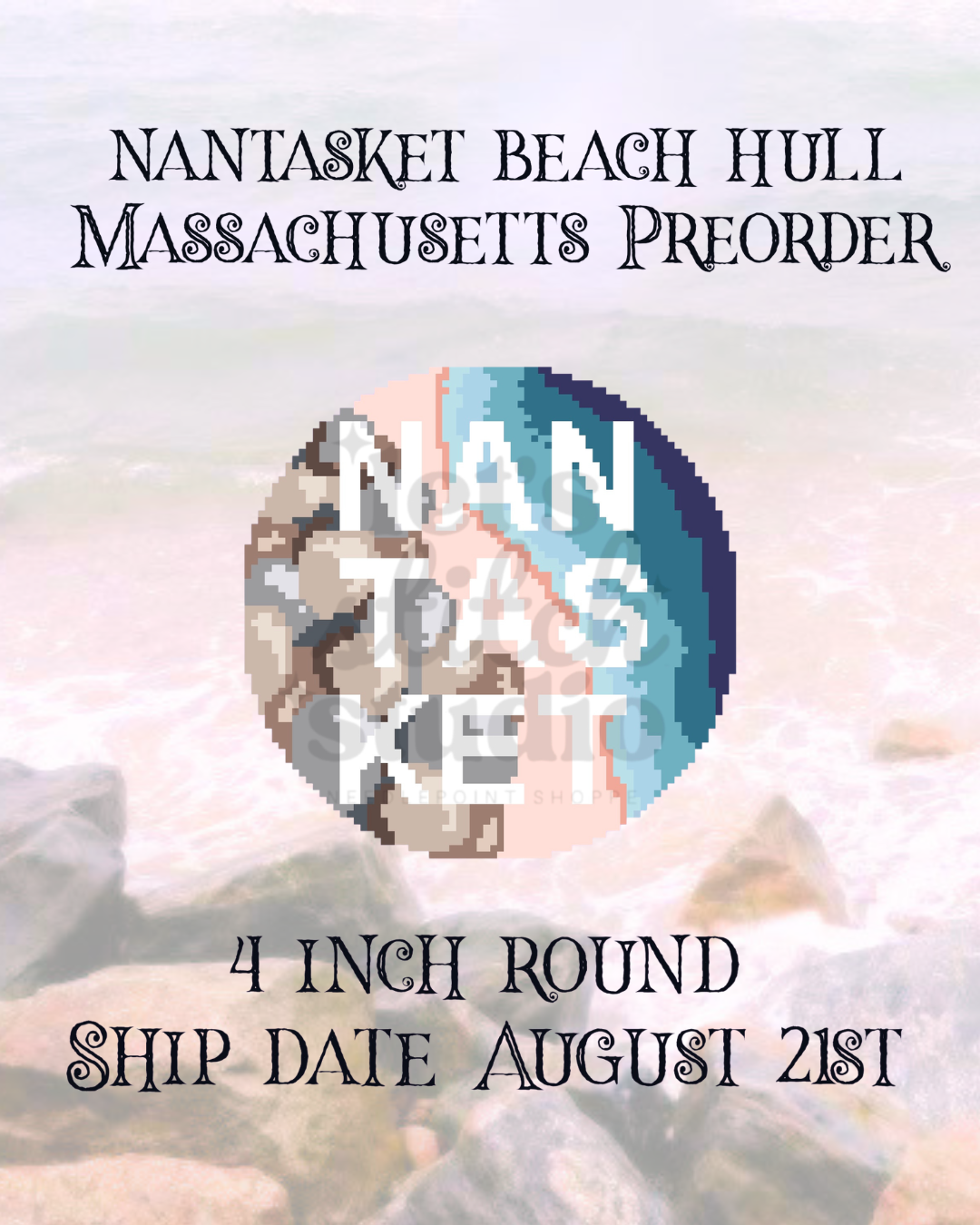 Nantasket Beach 4" Ornament 18 Mono Mesh Canvas