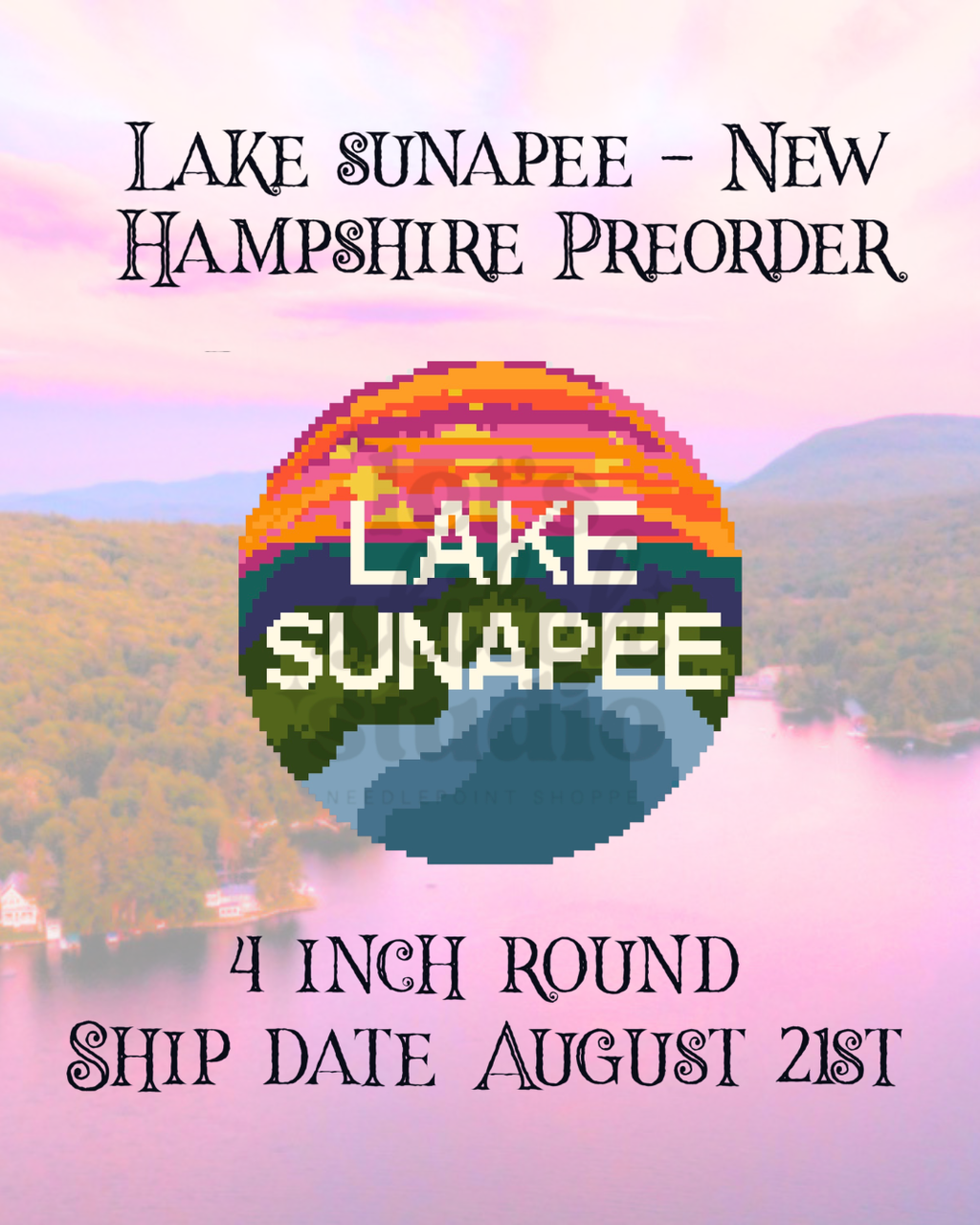 Lake Sunapee 4" Round 18 Mesh Canvas