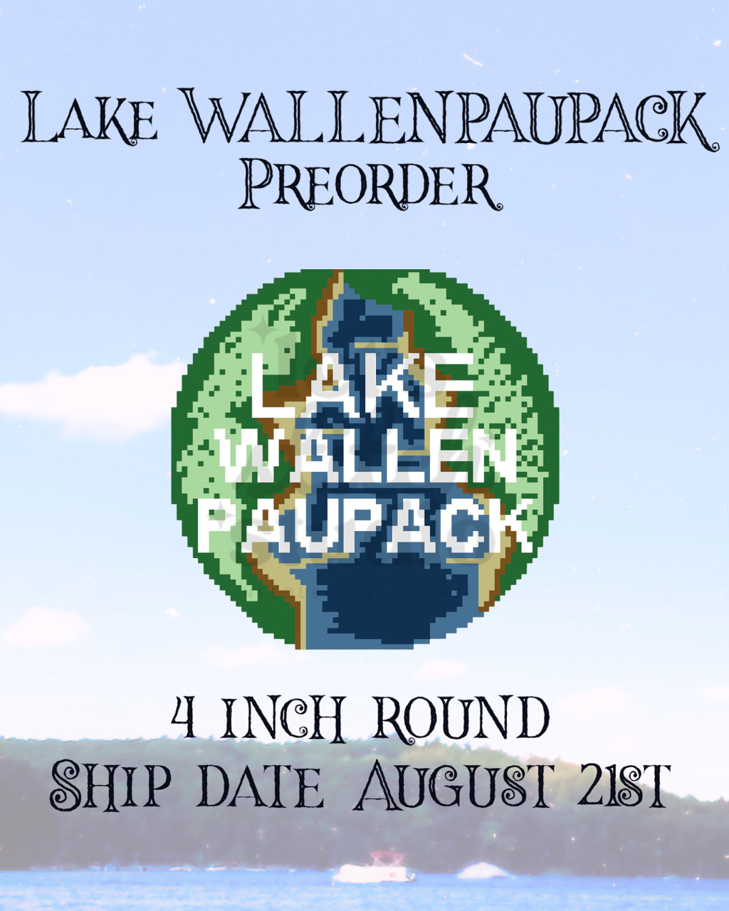 Lake Wallenpaupack 4" Round 18 Mesh Canvas