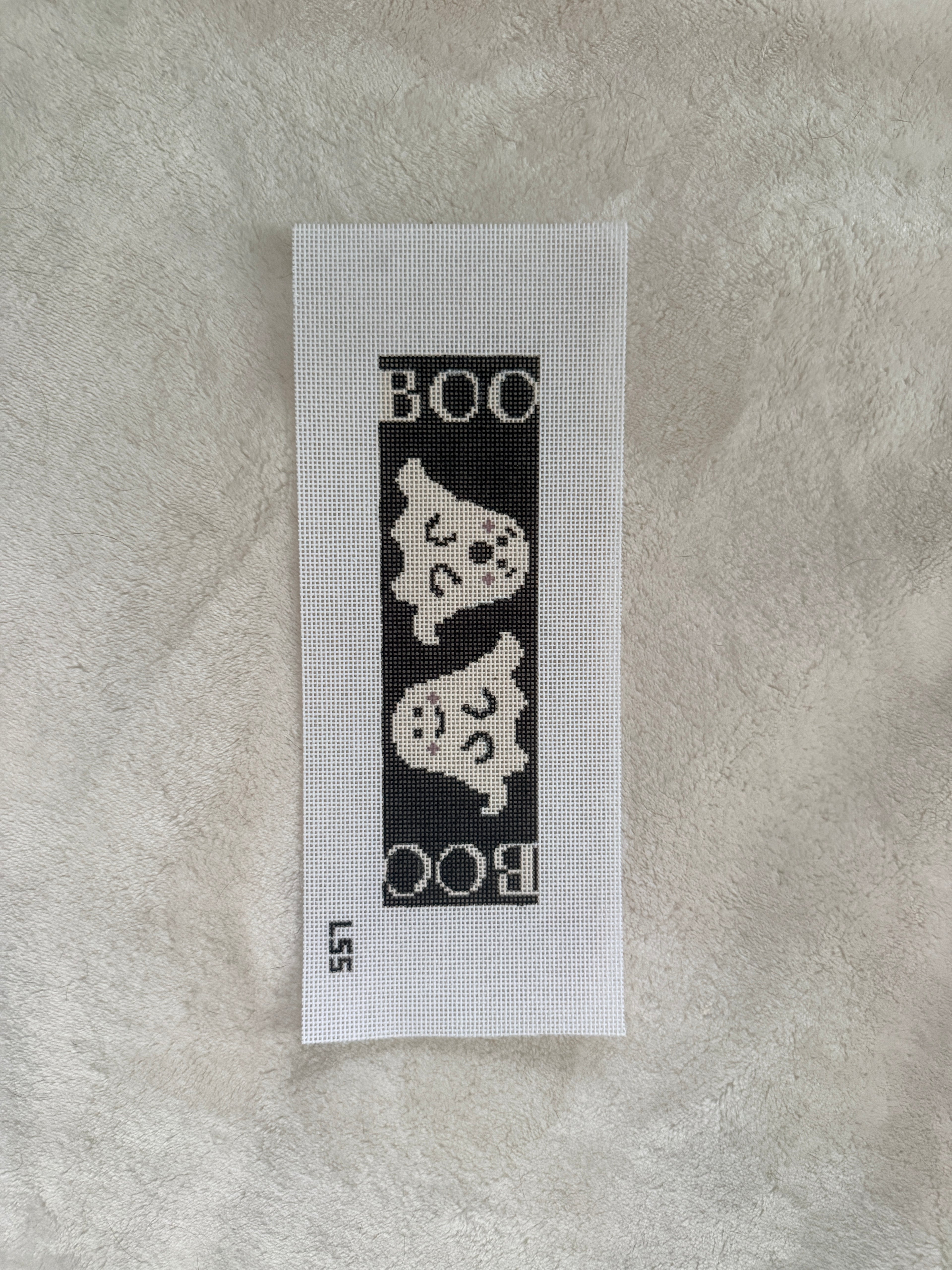 Happy Scared Boo 18 Mesh Bookmark Canvas