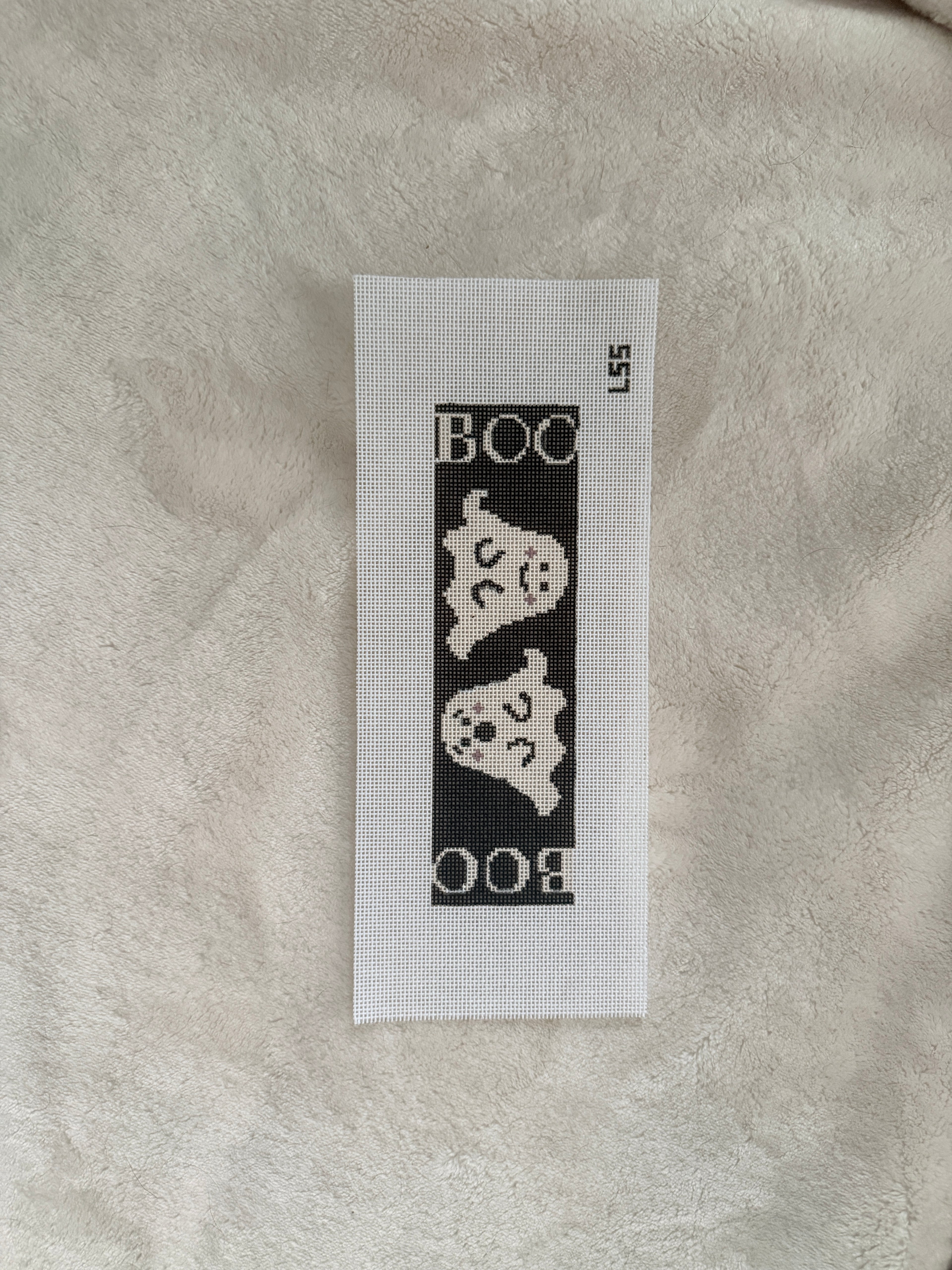 Happy Scared Boo 18 Mesh Bookmark Canvas