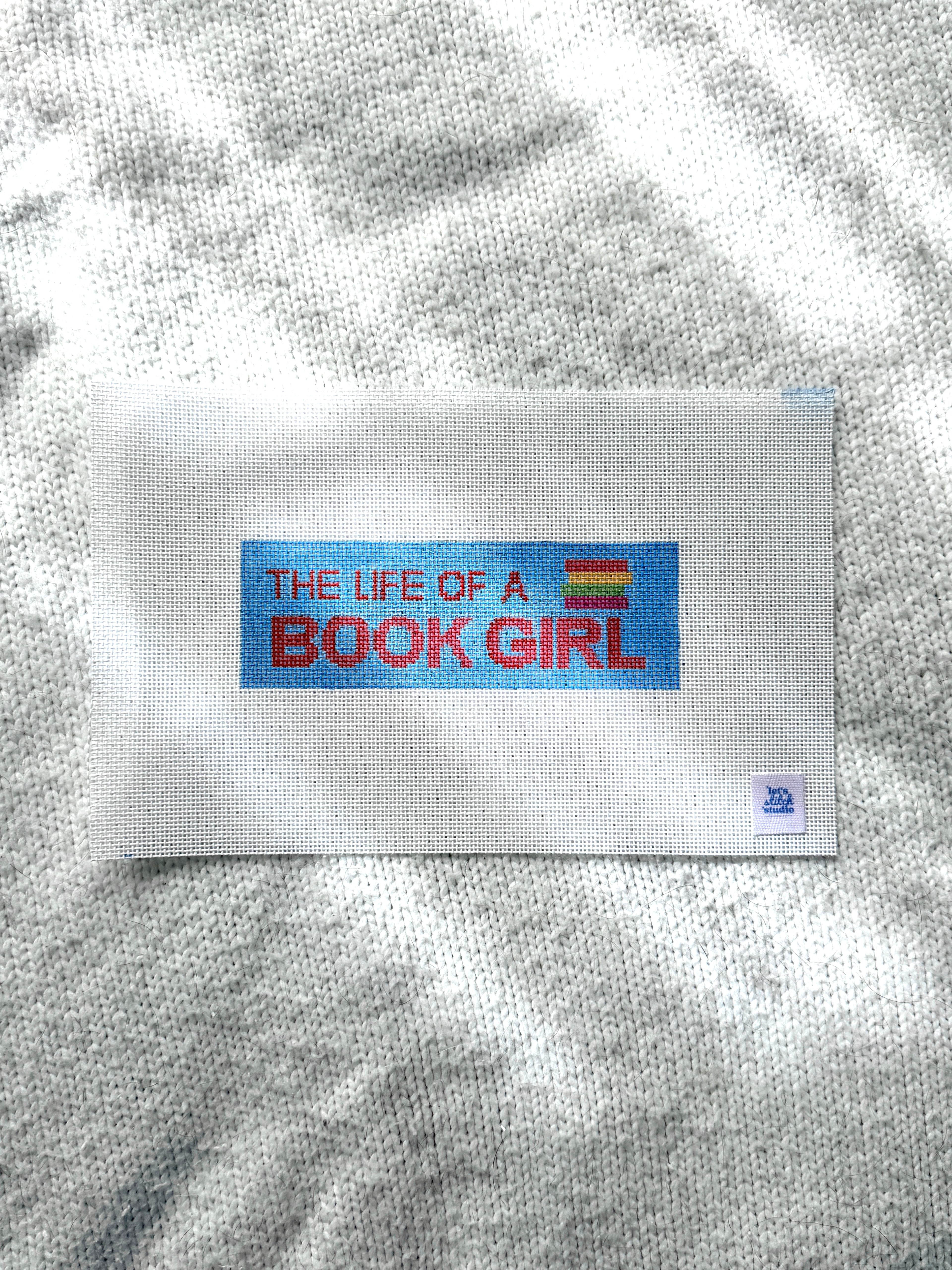 Life Of A Book Girl 18 Mono Mesh Hand Painted Needlepoint Canvas