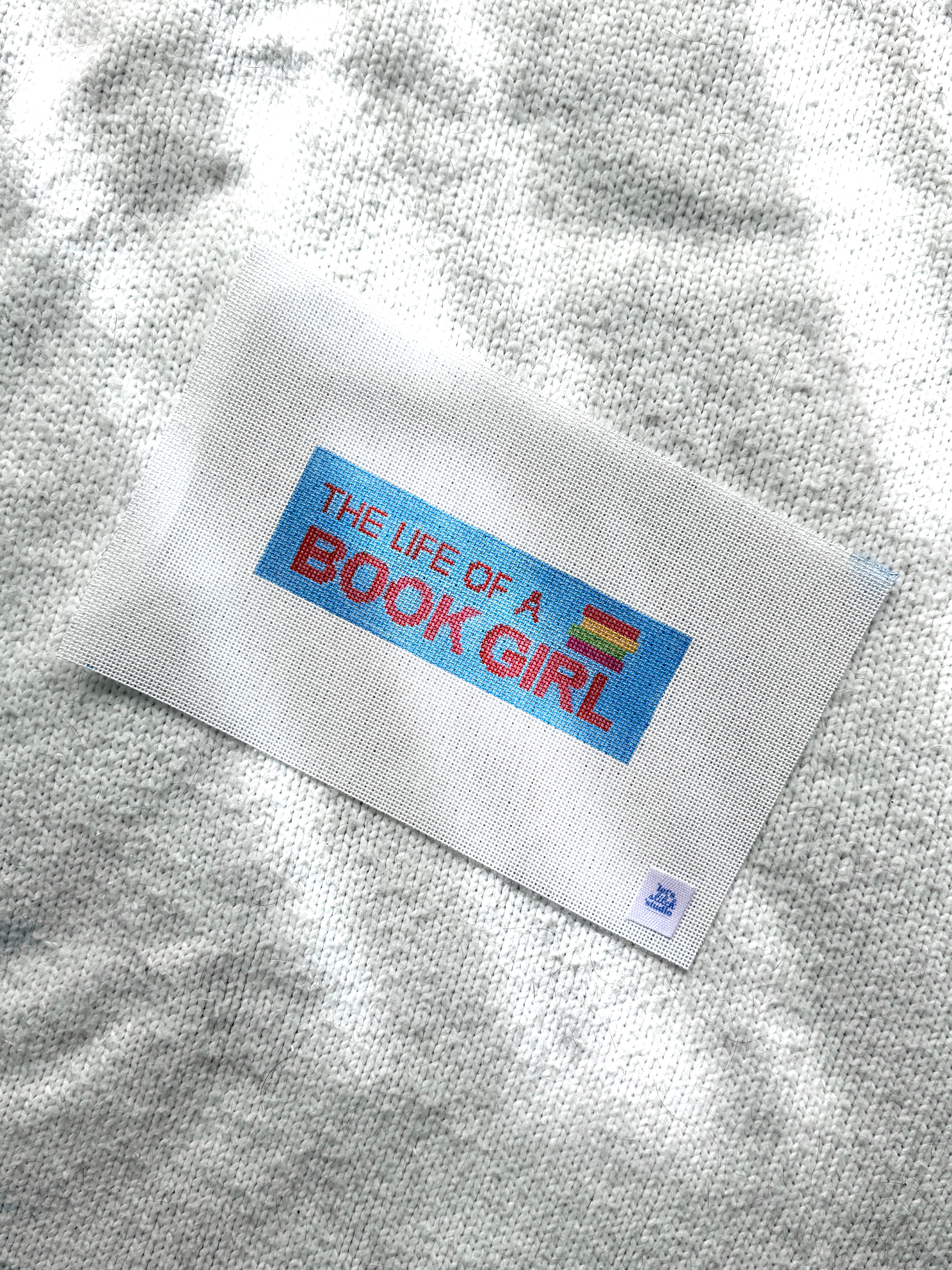 Life Of A Book Girl 18 Mono Mesh Hand Painted Needlepoint Canvas