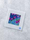 Blue Butterfly Bushes and Pink Tulip - Hand Painted 18 Mono Mesh Needlepoint Canvas