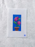 Pink and Purple Coneflower in a Terracotta Pot - Hand Painted 18 Mono Mesh Needlepoint Canvas
