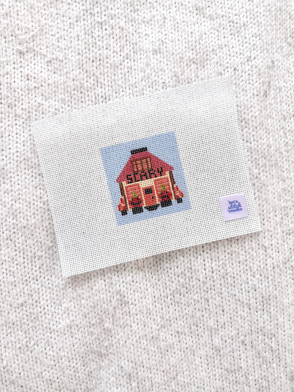 Mini Scary Halloween House 18 Mesh - Hand Painted Needlepoint Canvas