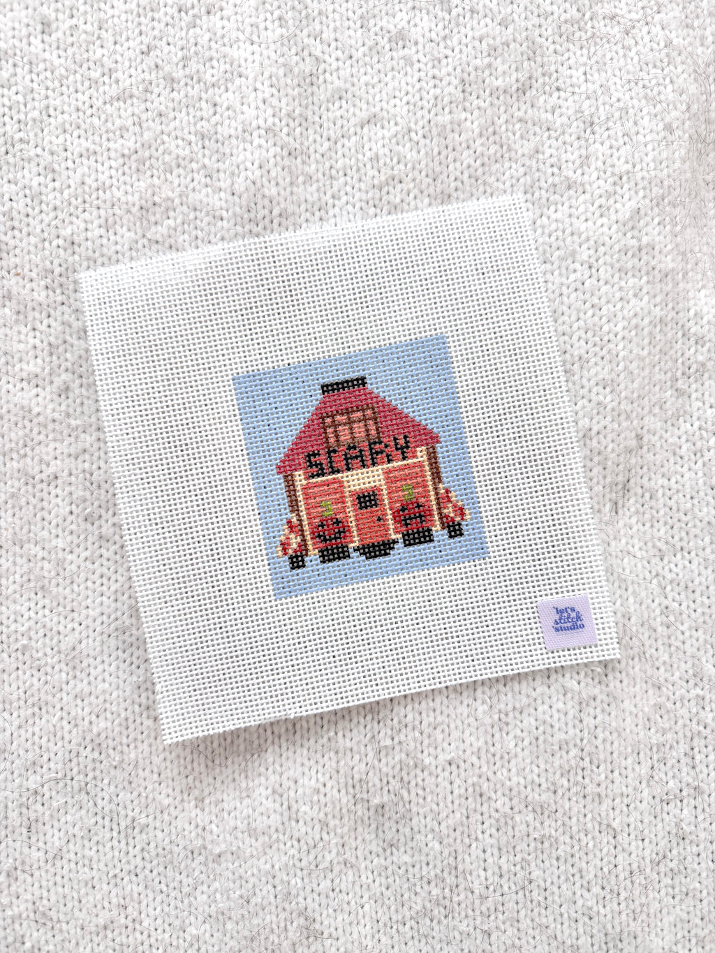 Mini Scary Halloween House 13 Mesh - Hand Painted Needlepoint Canvas