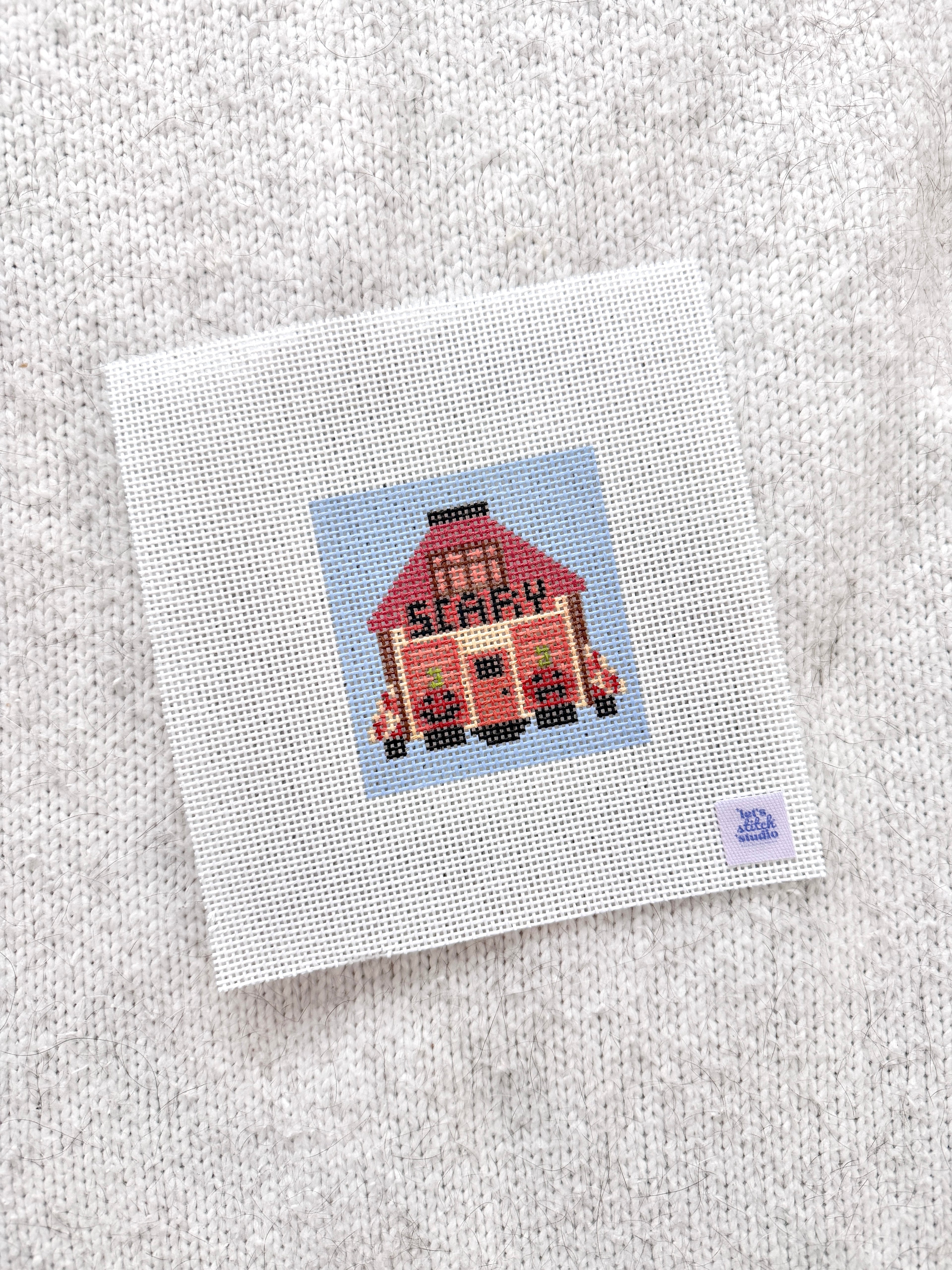 Mini Scary Halloween House 13 Mesh - Hand Painted Needlepoint Canvas