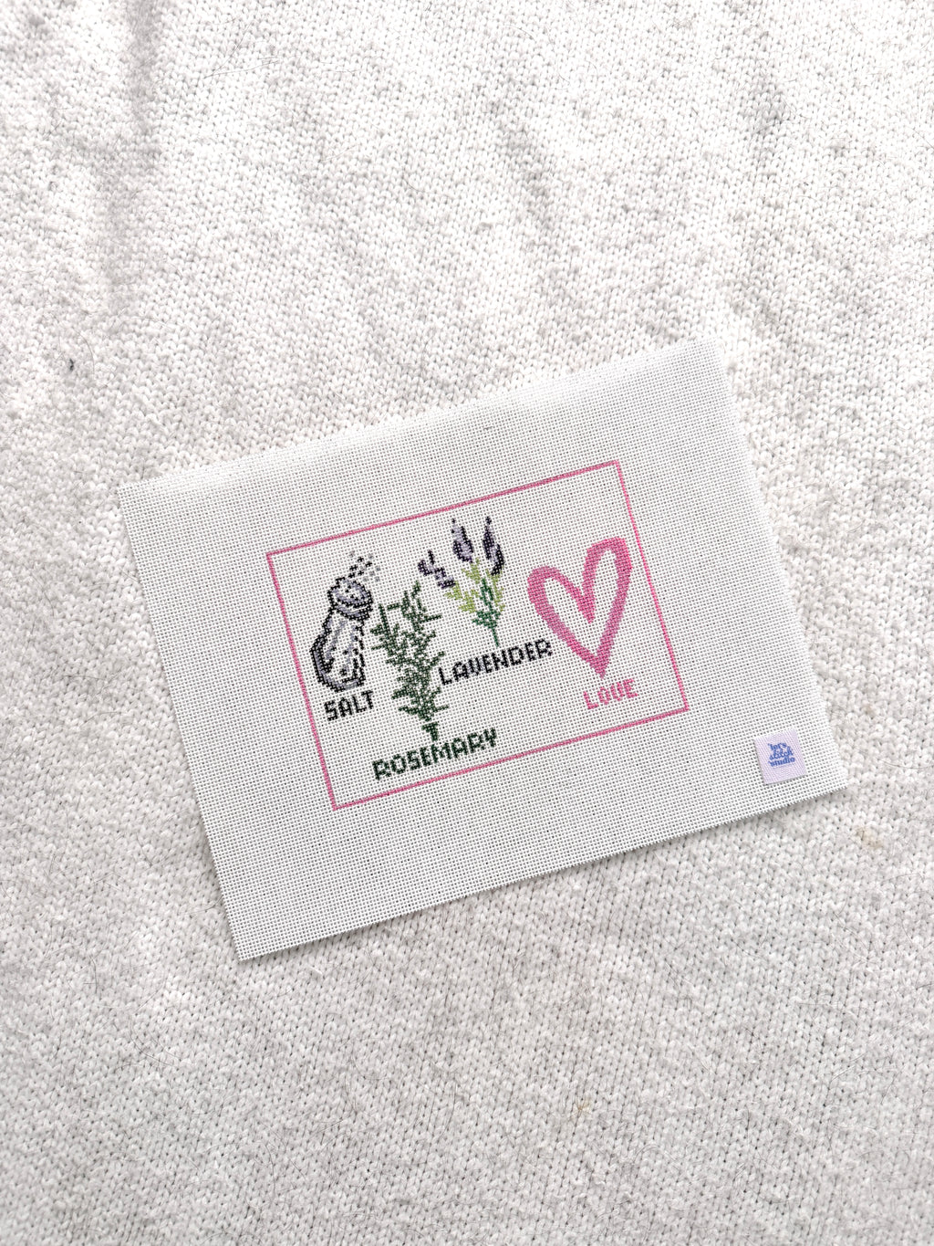 Salt Rosemary Lavender Love 18 Mesh Hand Painted Needlepoint Canvas