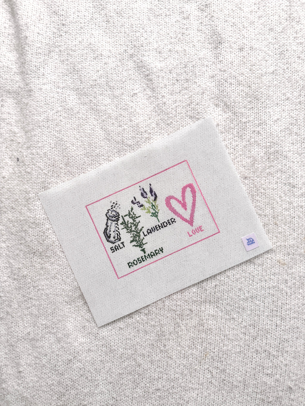 Salt Rosemary Lavender Love 18 Mesh Hand Painted Needlepoint Canvas