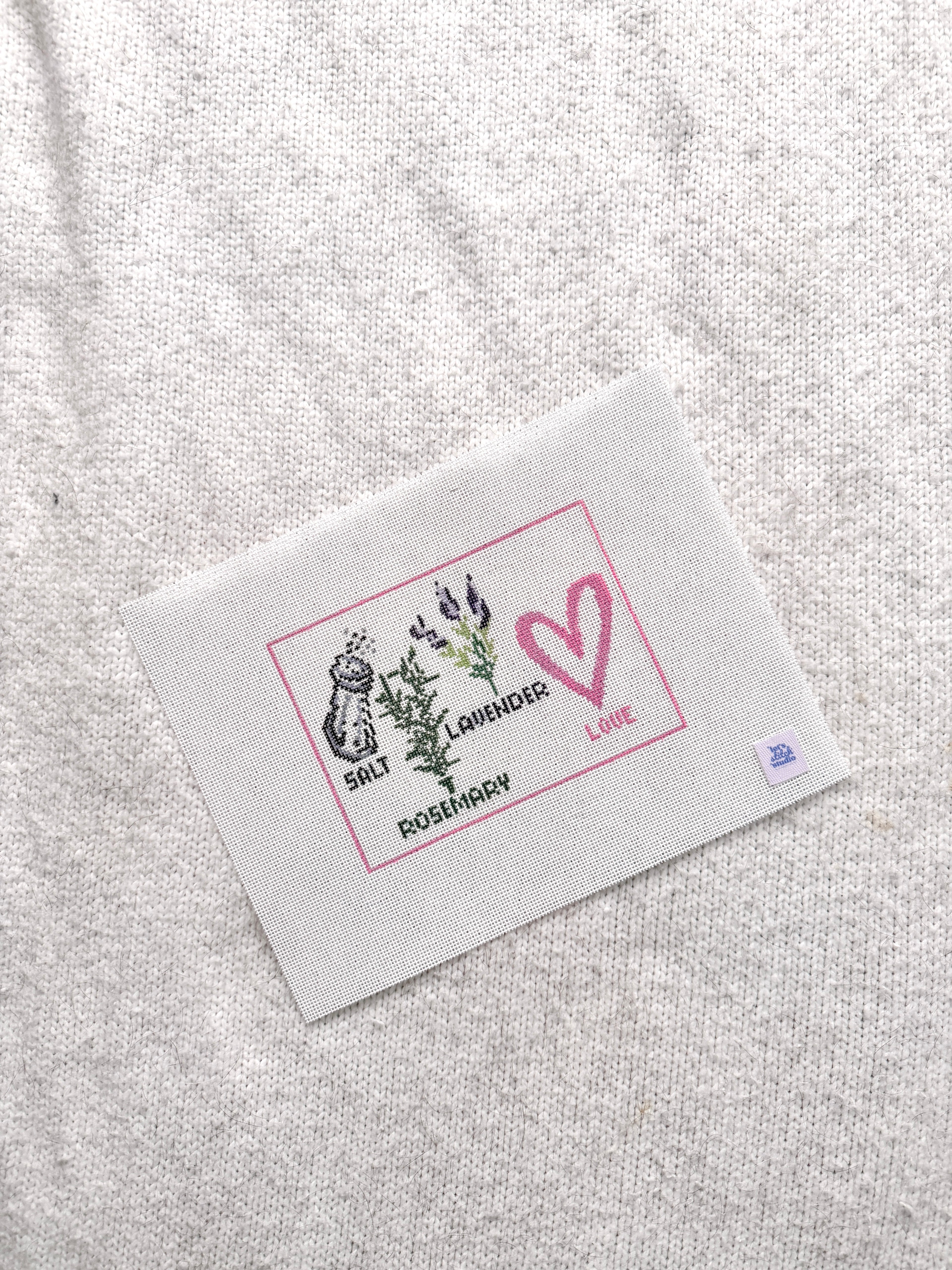 Salt Rosemary Lavender Love 18 Mesh Hand Painted Needlepoint Canvas