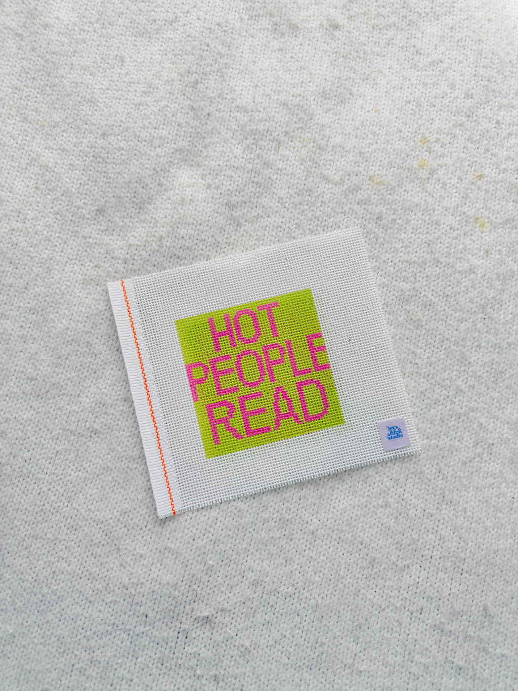 Hot People Read Pink & Green 13 Mesh Needlepoint Canvas