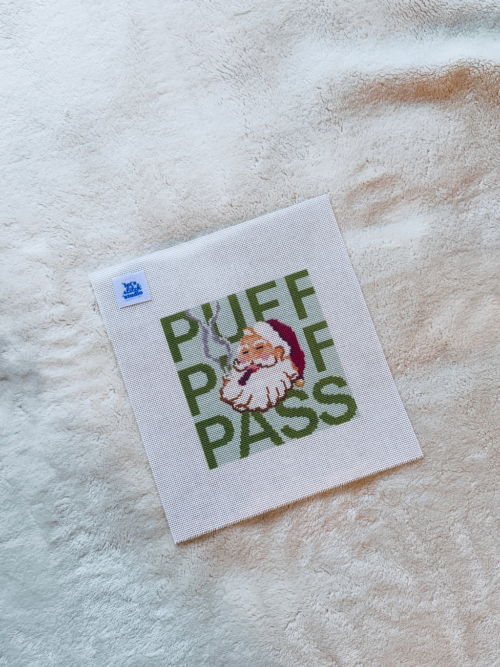 Puff Puff Pass Santa 18 Mesh Hand Painted Needlepoint Canvas