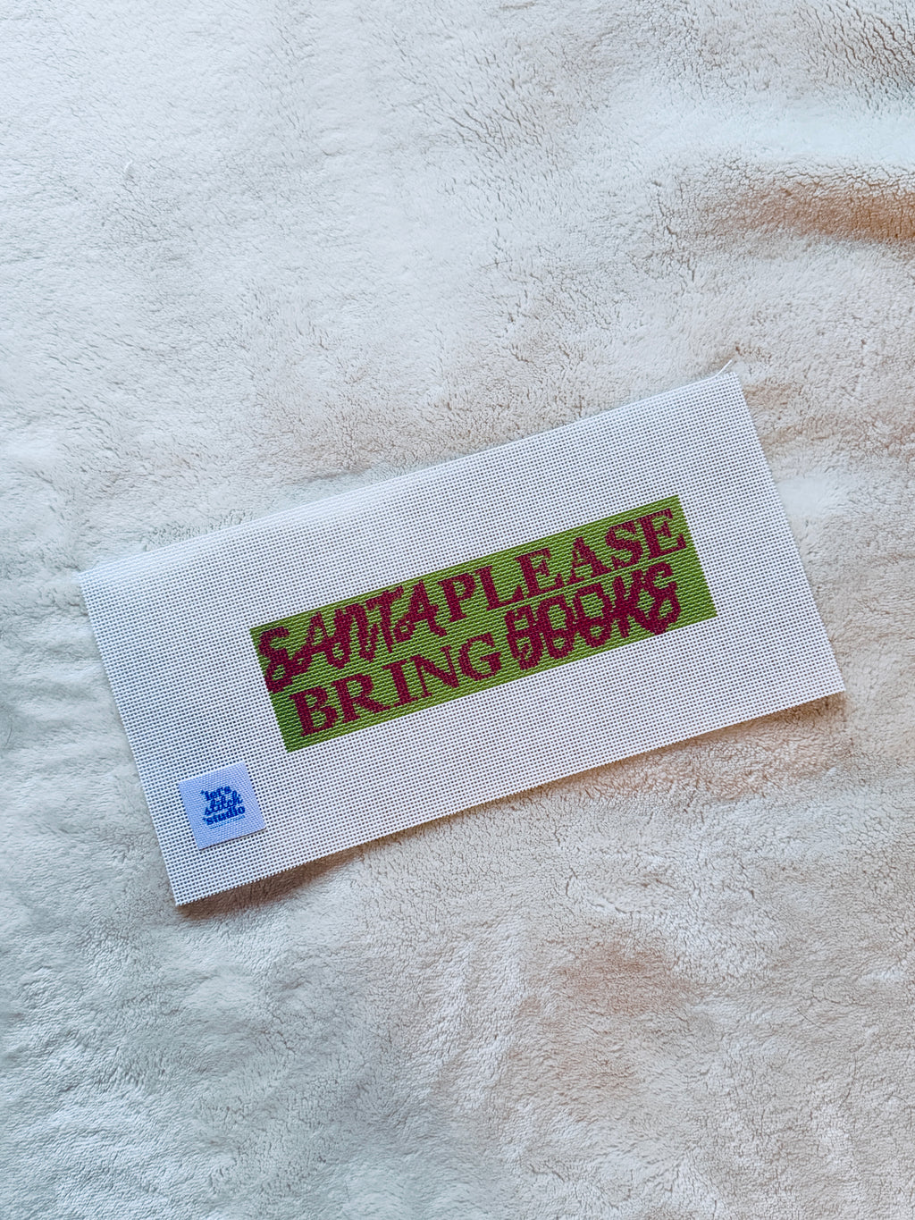 Santa Please Bring Books 18 Mesh Bookmark Canvas