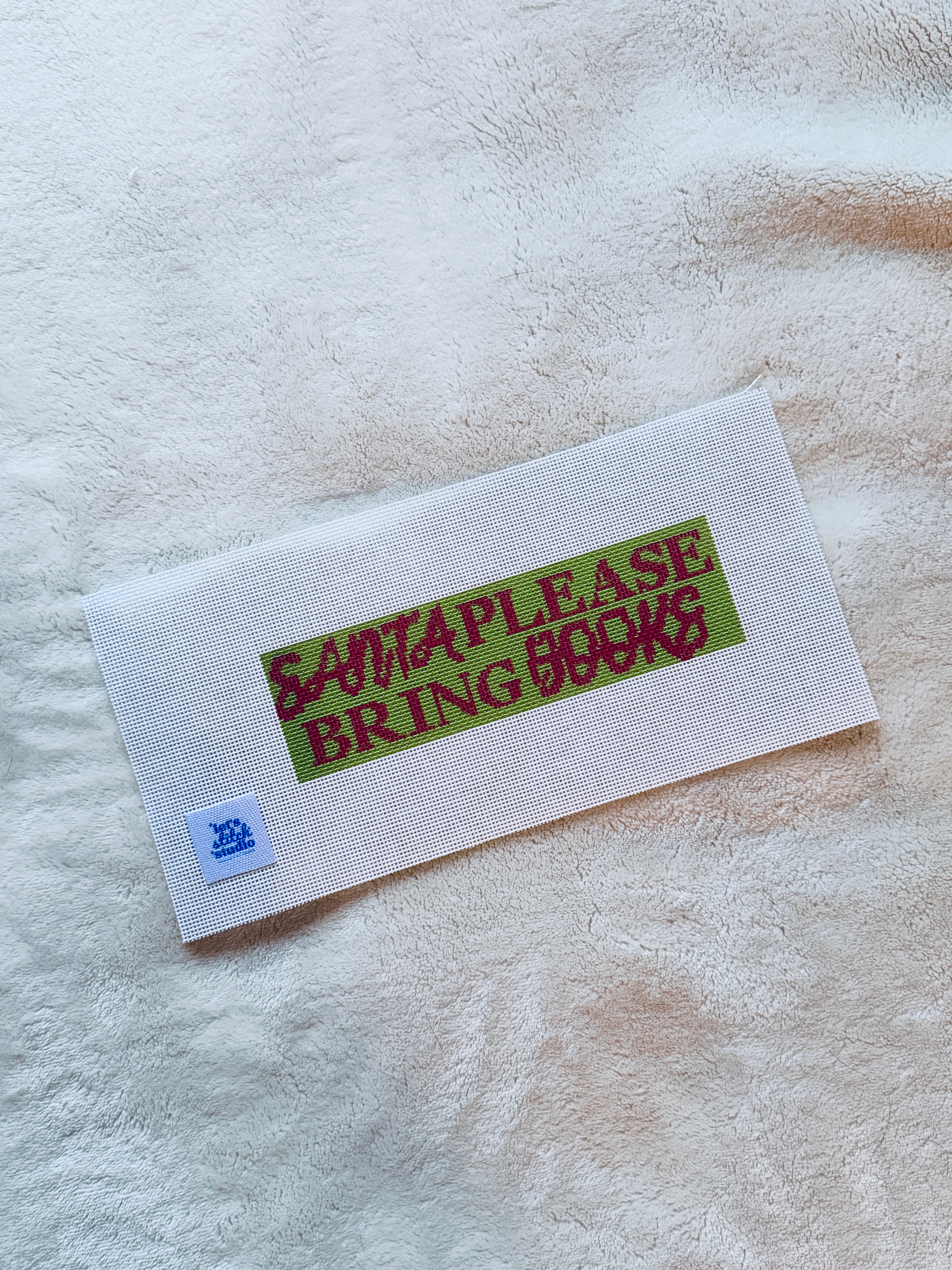Santa Please Bring Books 18 Mesh Bookmark Canvas