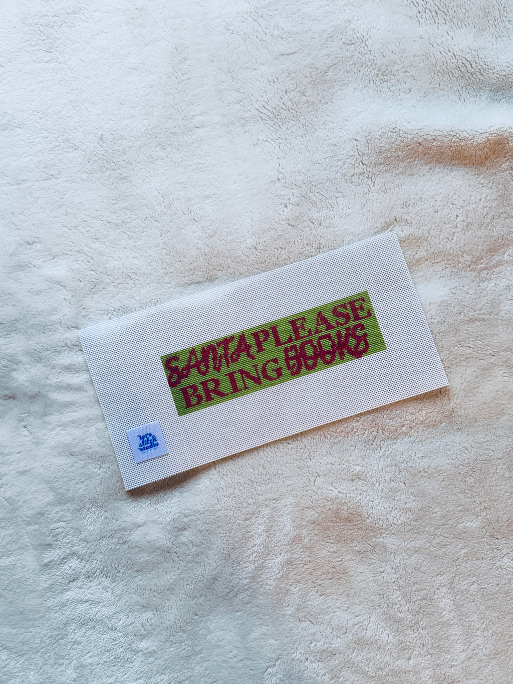 Santa Please Bring Books 18 Mesh Bookmark Canvas