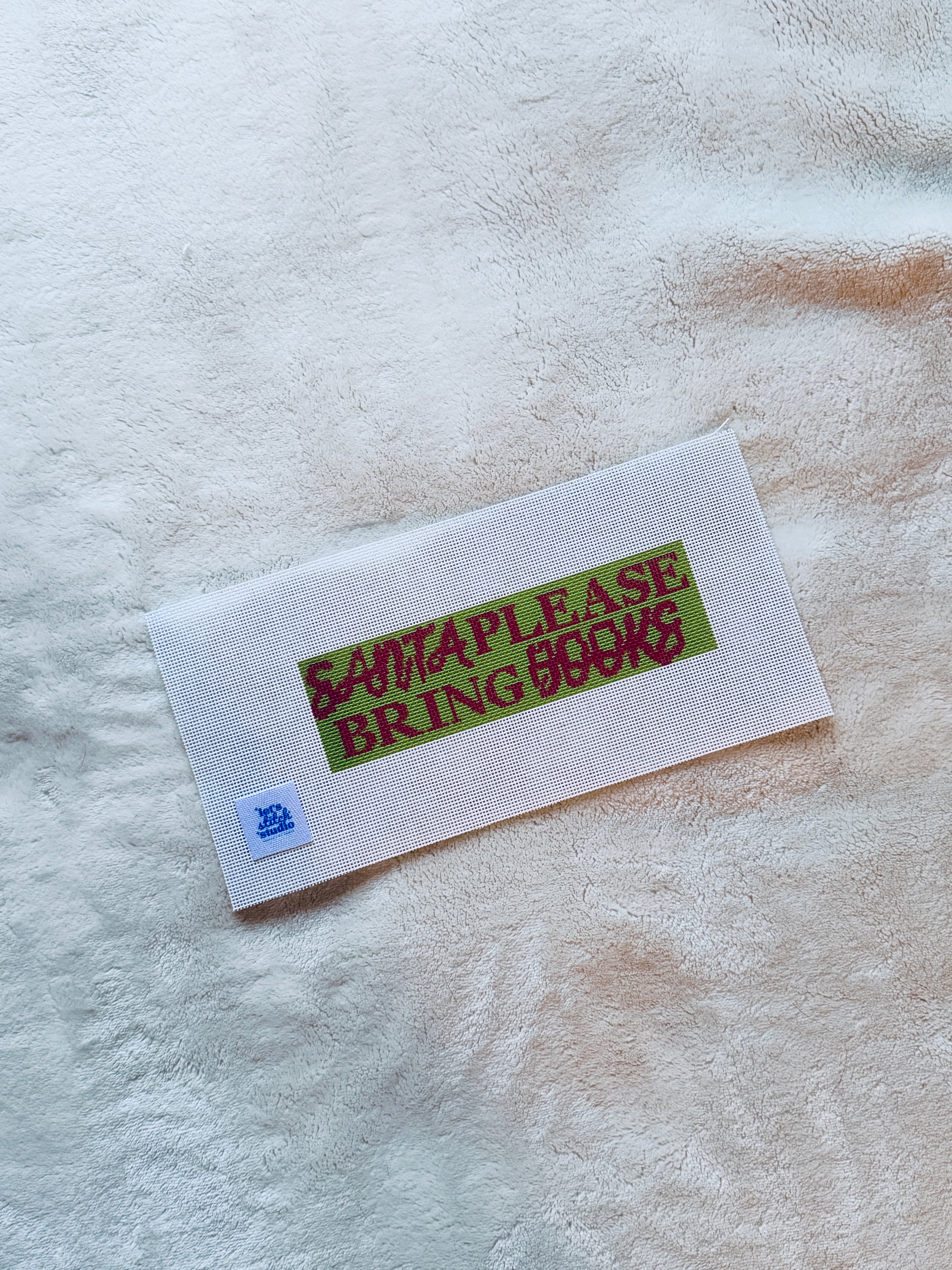 Santa Please Bring Books 18 Mesh Bookmark Canvas