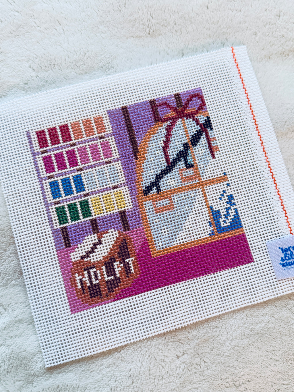 Stitching at the Chalet Hand Painted 13 Mesh Needlepoint