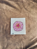 Pink and Purple Zinnia 3" 18 Mono Mesh Needlepoint Canvas