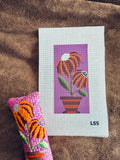 Halloween Coneflower on 18 Mesh Needlepoint Canvas