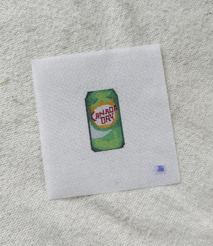 Ginger Ale Soda Needlepoint Canvas | 18 Mesh Count Beginner Project