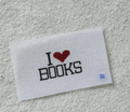 I Heart Books // I Love Books Hand Painted Needlepoint Canvas