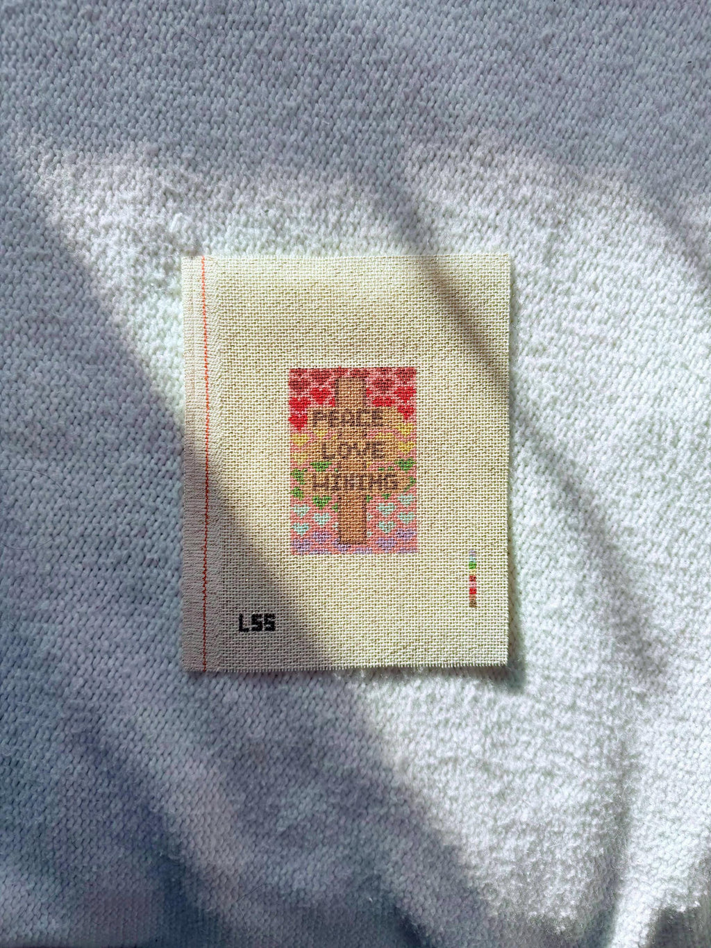 Peace Love Hiking Rainbow 18 Mesh Needlepoint Canvas | Summer Camping and Trail inspired
