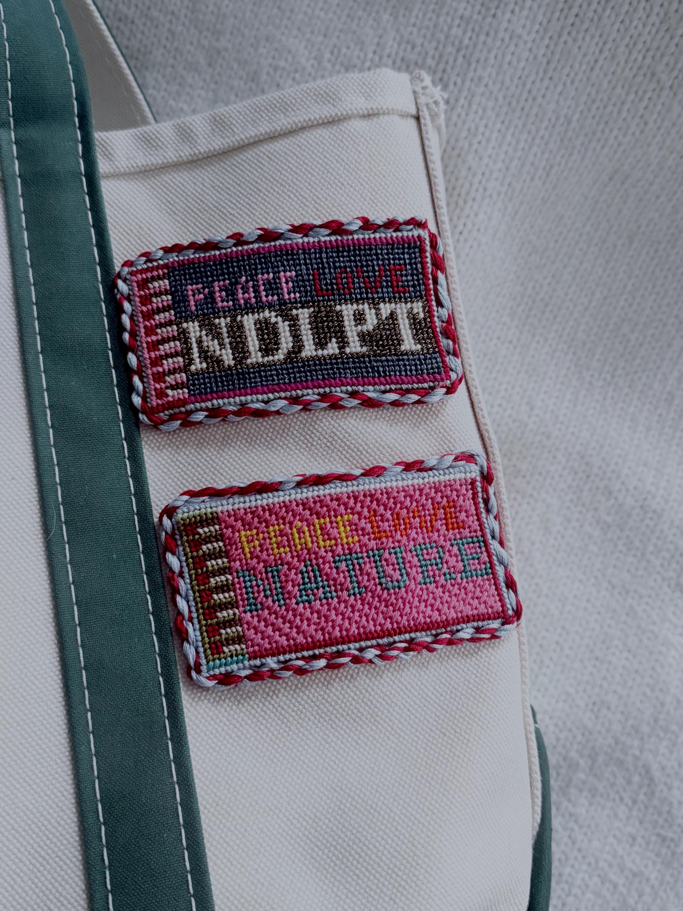 Peace Love Nature Matchbox Needlepoint Canvas on 18 mesh | HandPainted