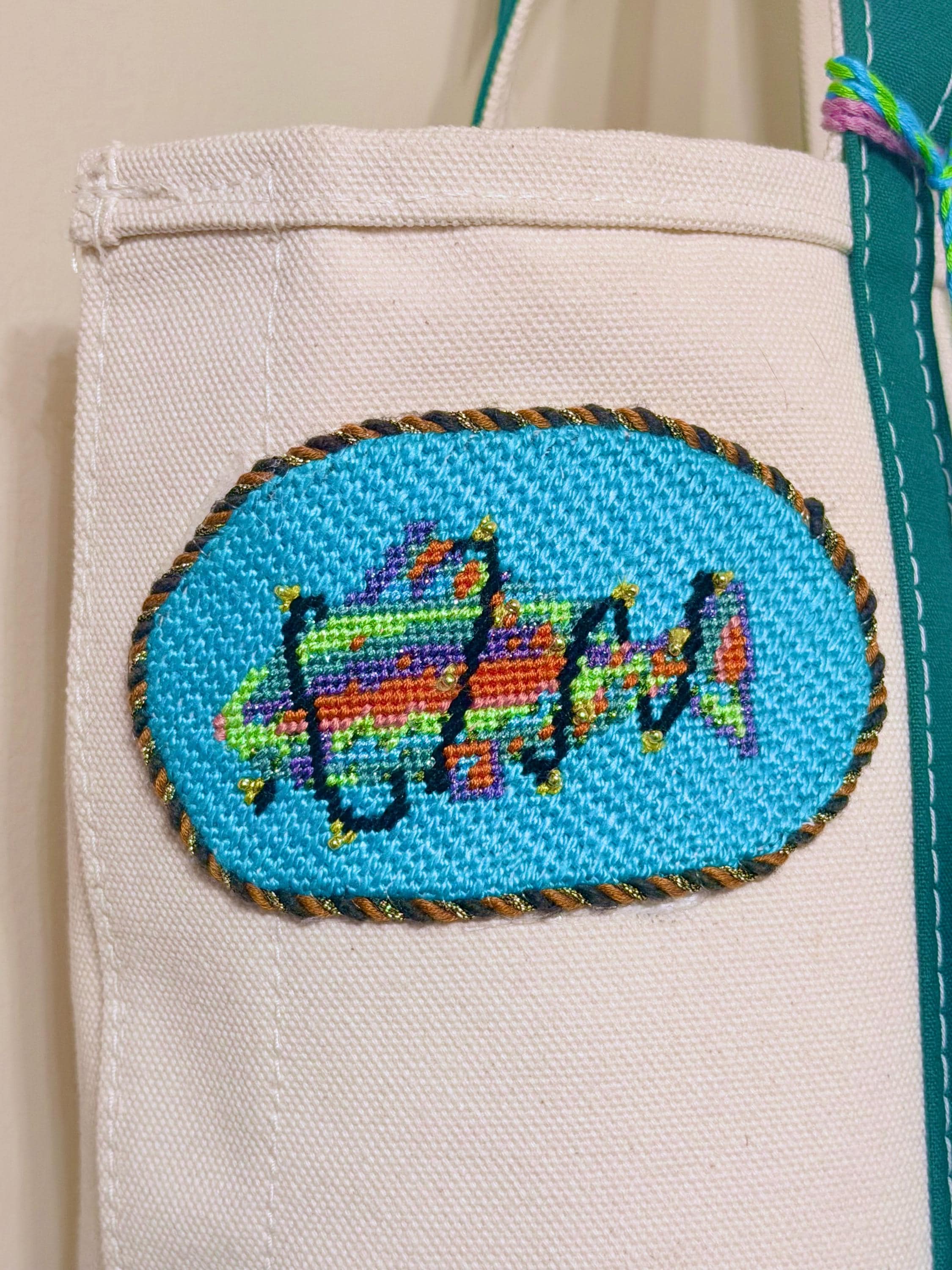 Rainbow Trout In Lights Hand-Painted Needlepoint Canvas | Easy Beginner Canvas | 18 Mesh or 13 Mesh