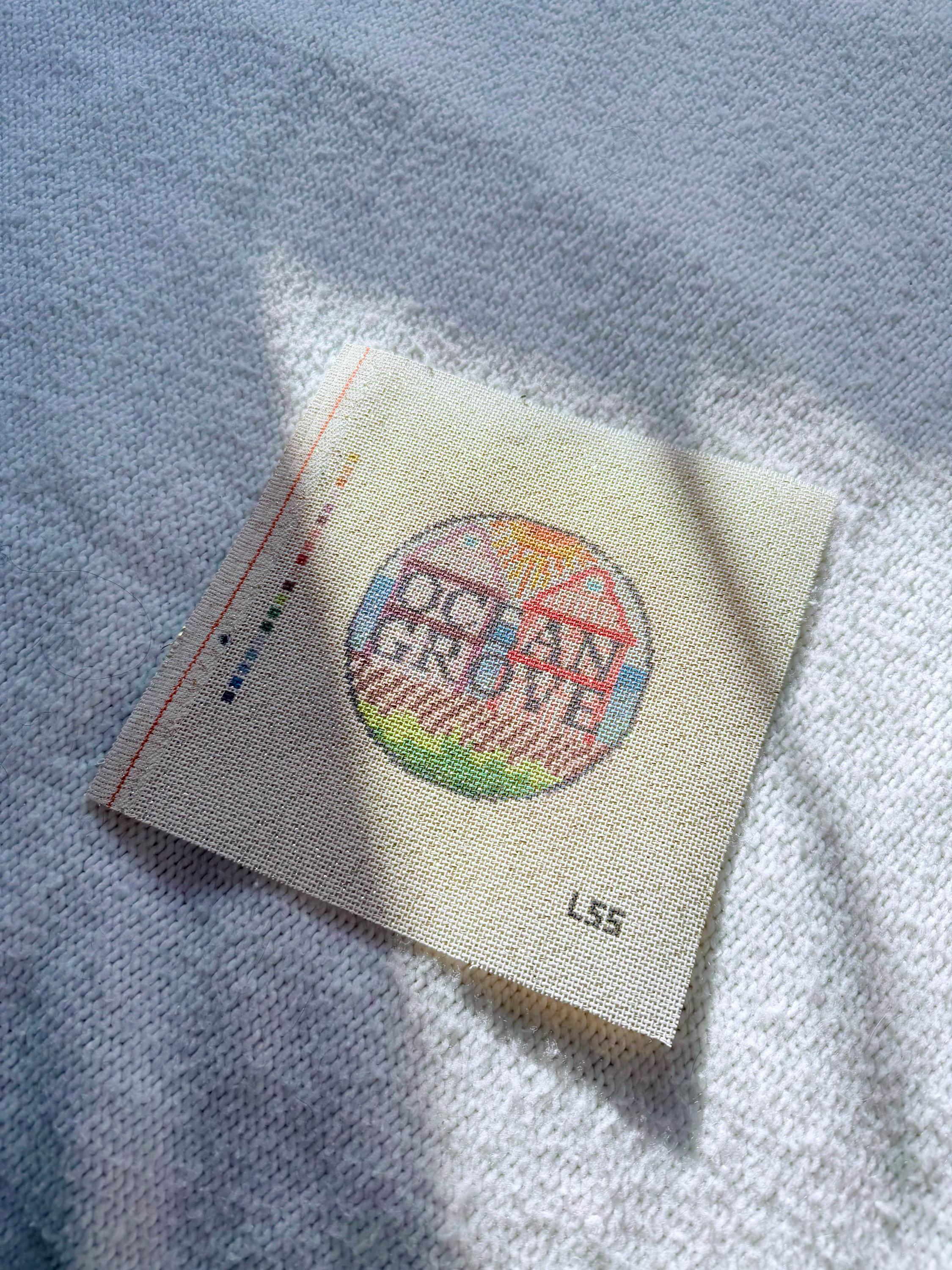 Ocean Grove NJ Beach Needlepoint Canvas | New Jersey Beach themed 18 Mesh Canvas
