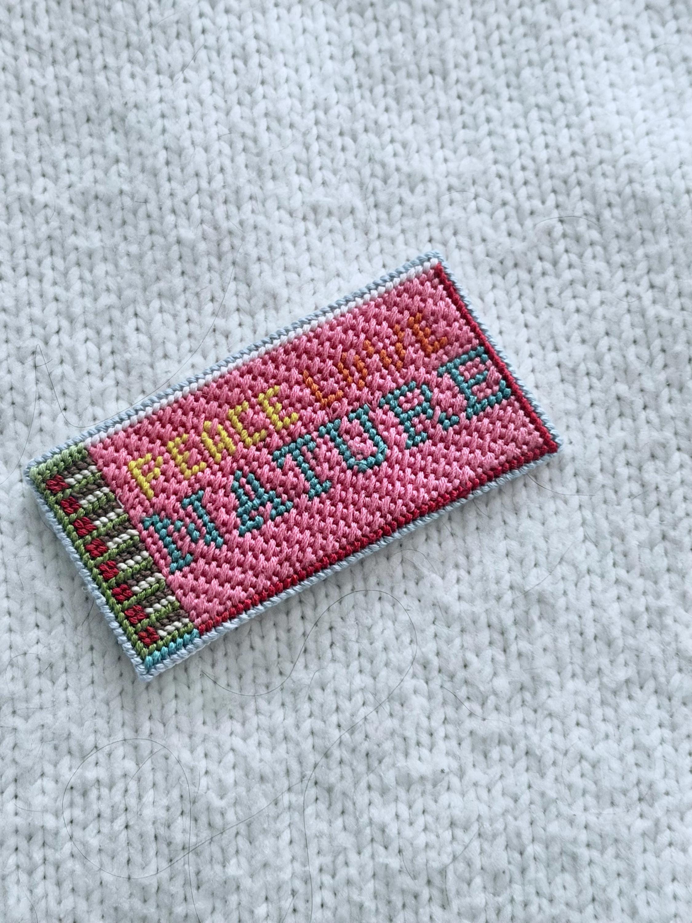 Peace Love Nature Matchbox Needlepoint Canvas on 18 mesh | HandPainted